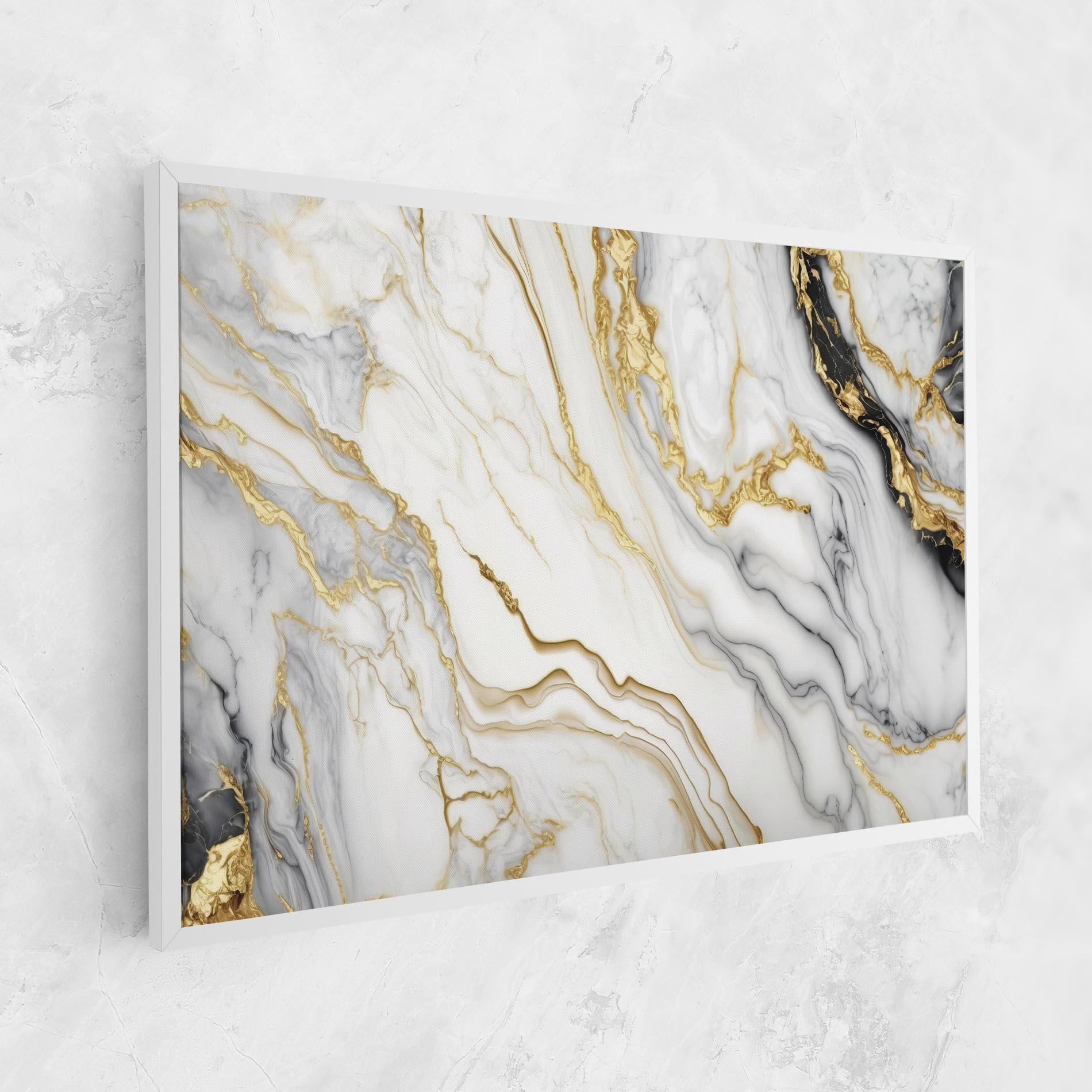 Vászonkép White Golden Marble mockup 1