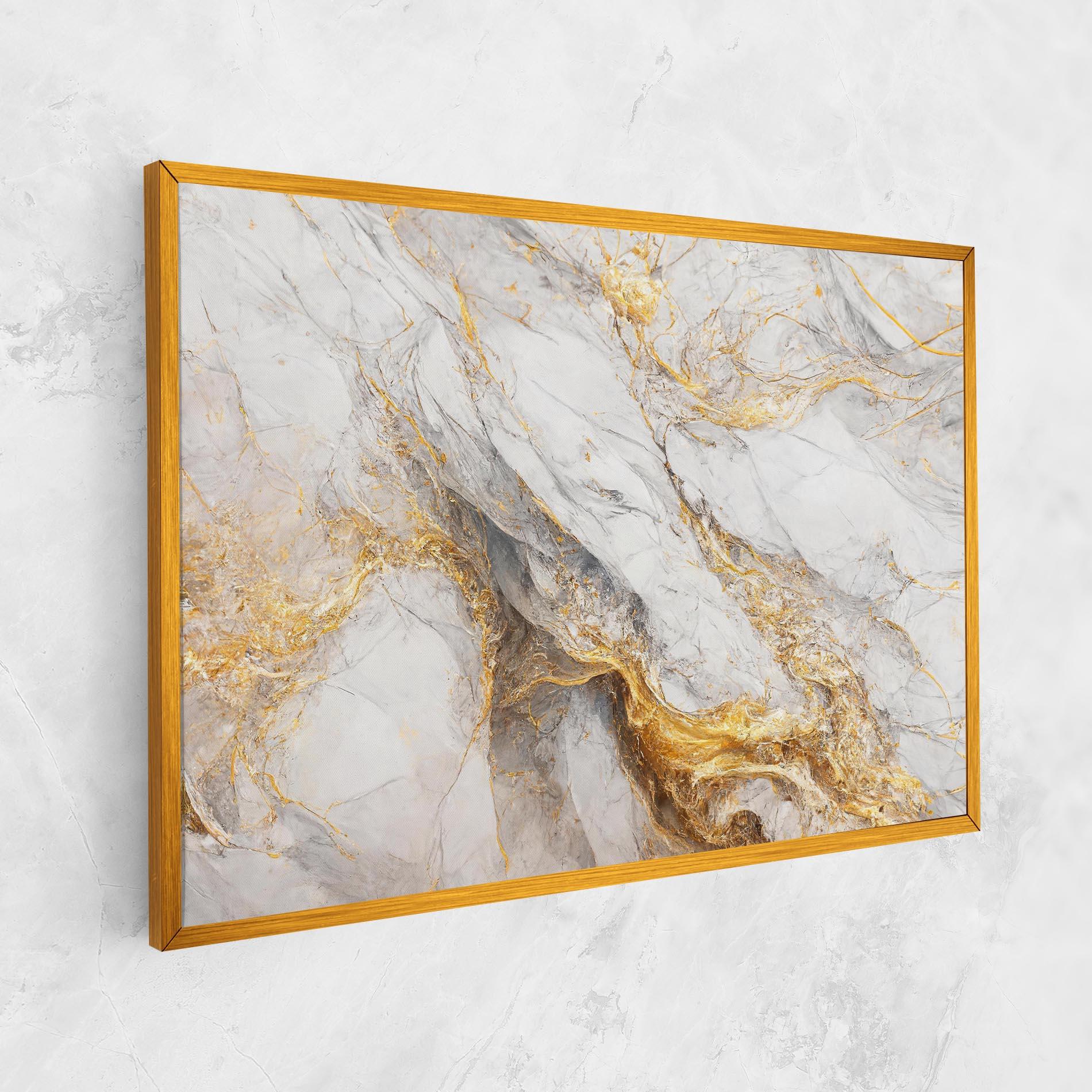 Vászonkép Gold Liquid Grey Marble mockup 1