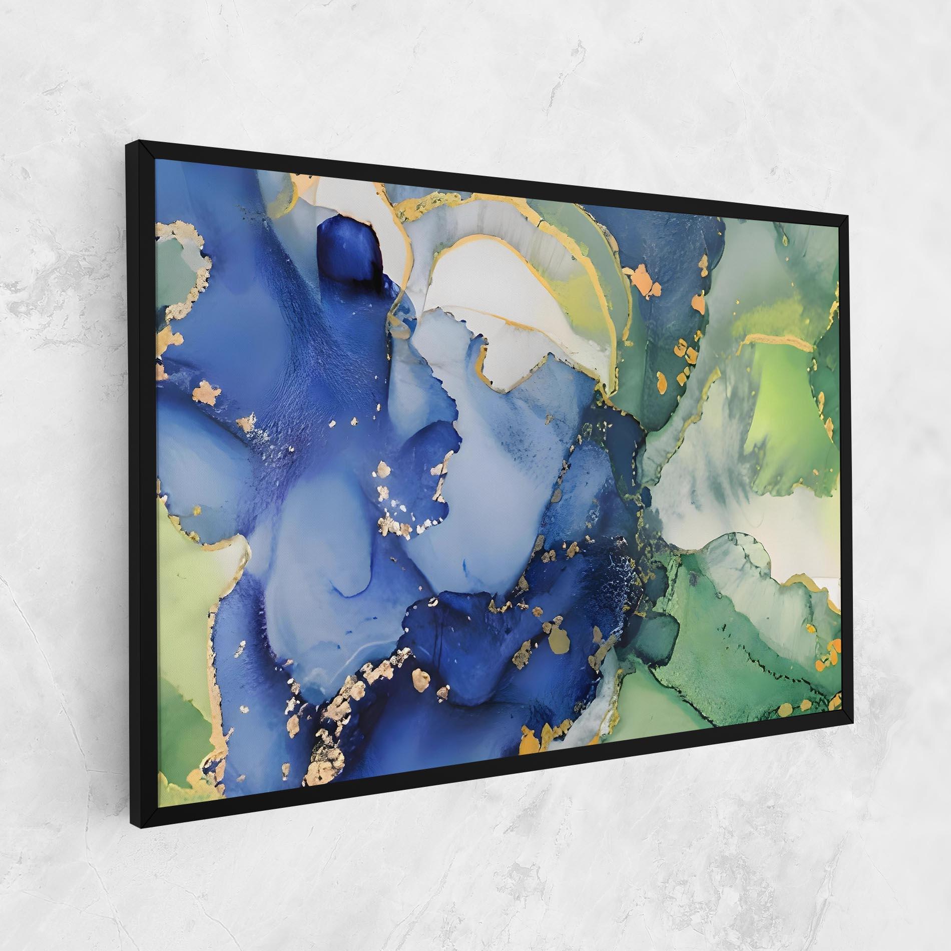 Vászonkép Green Paint Marble mockup 1