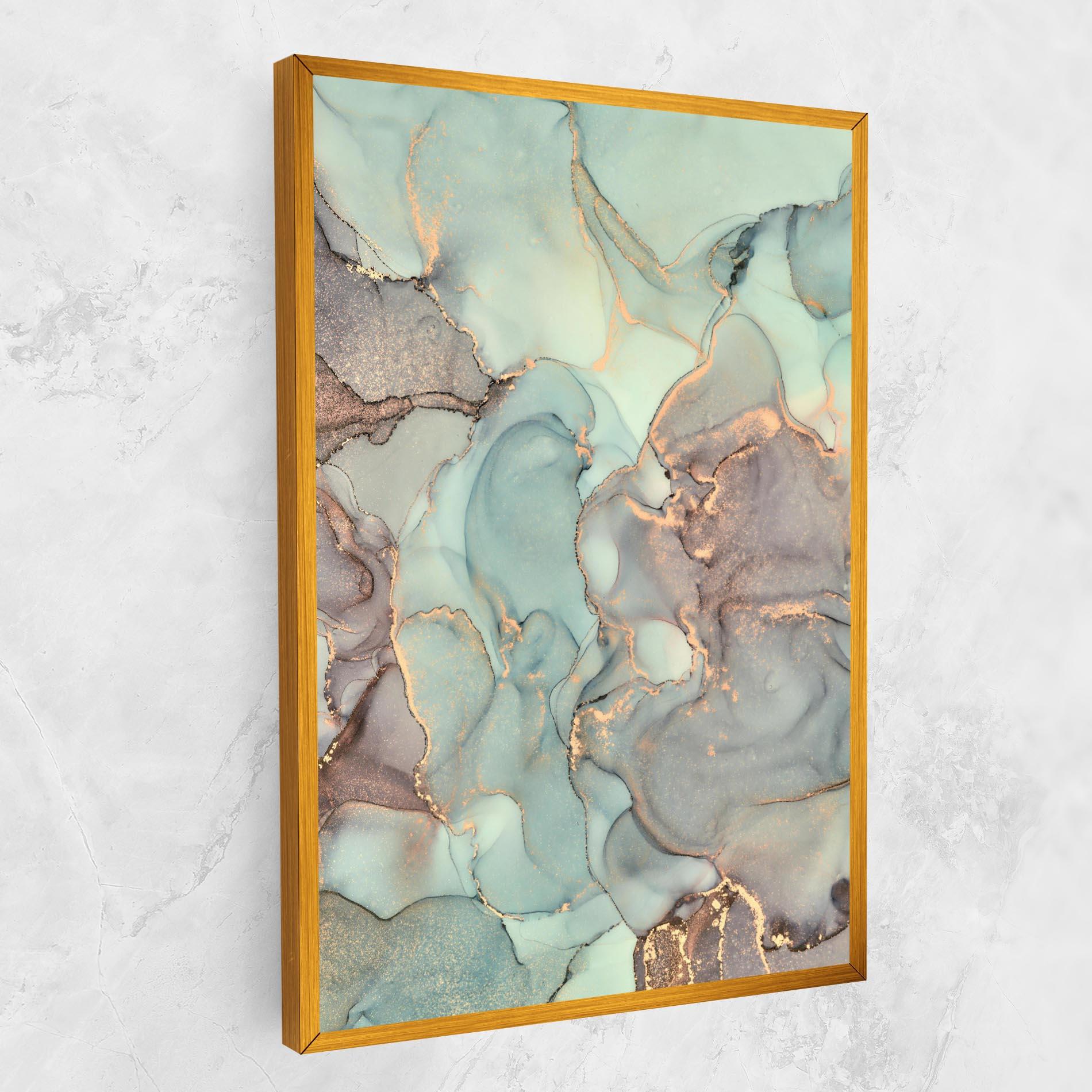 Vászonkép Abstract Turquoise Marble mockup 1