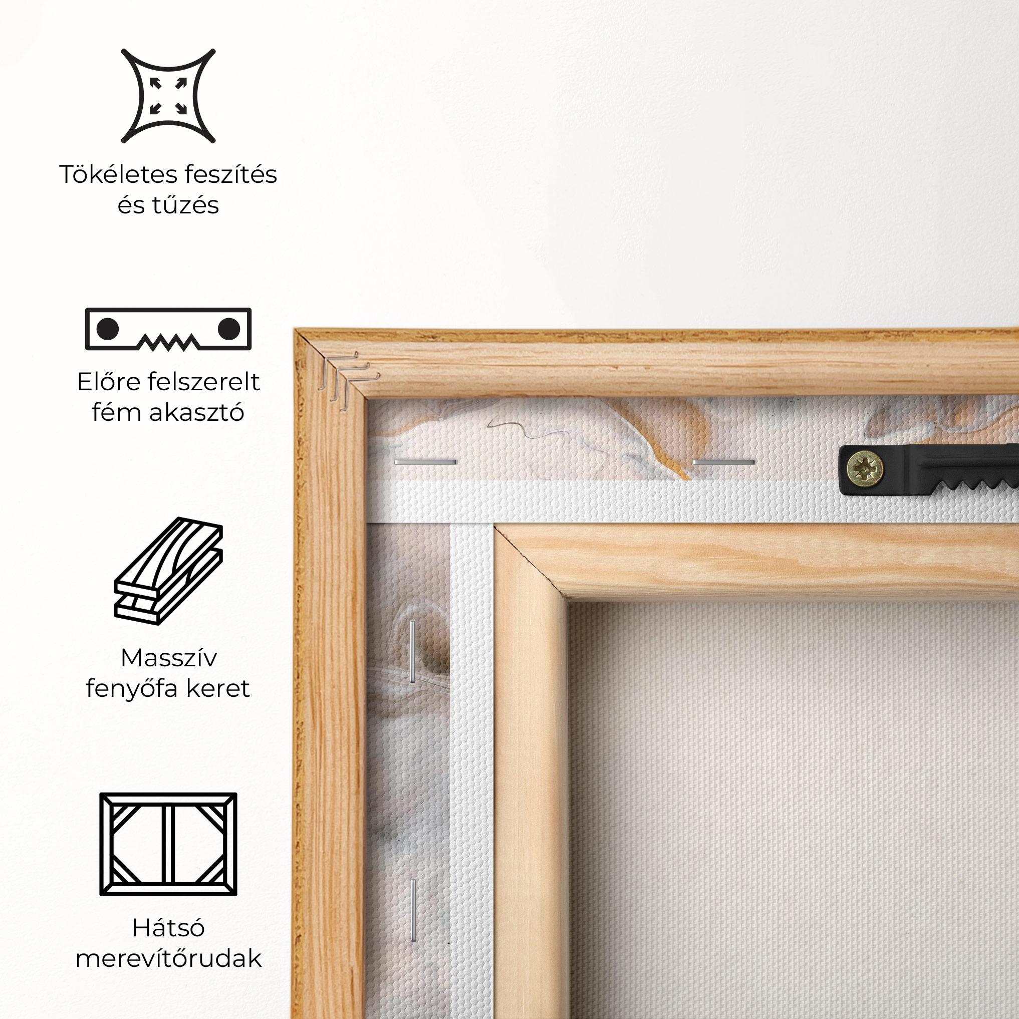 Vászonkép White Gold Abstract mockup 5