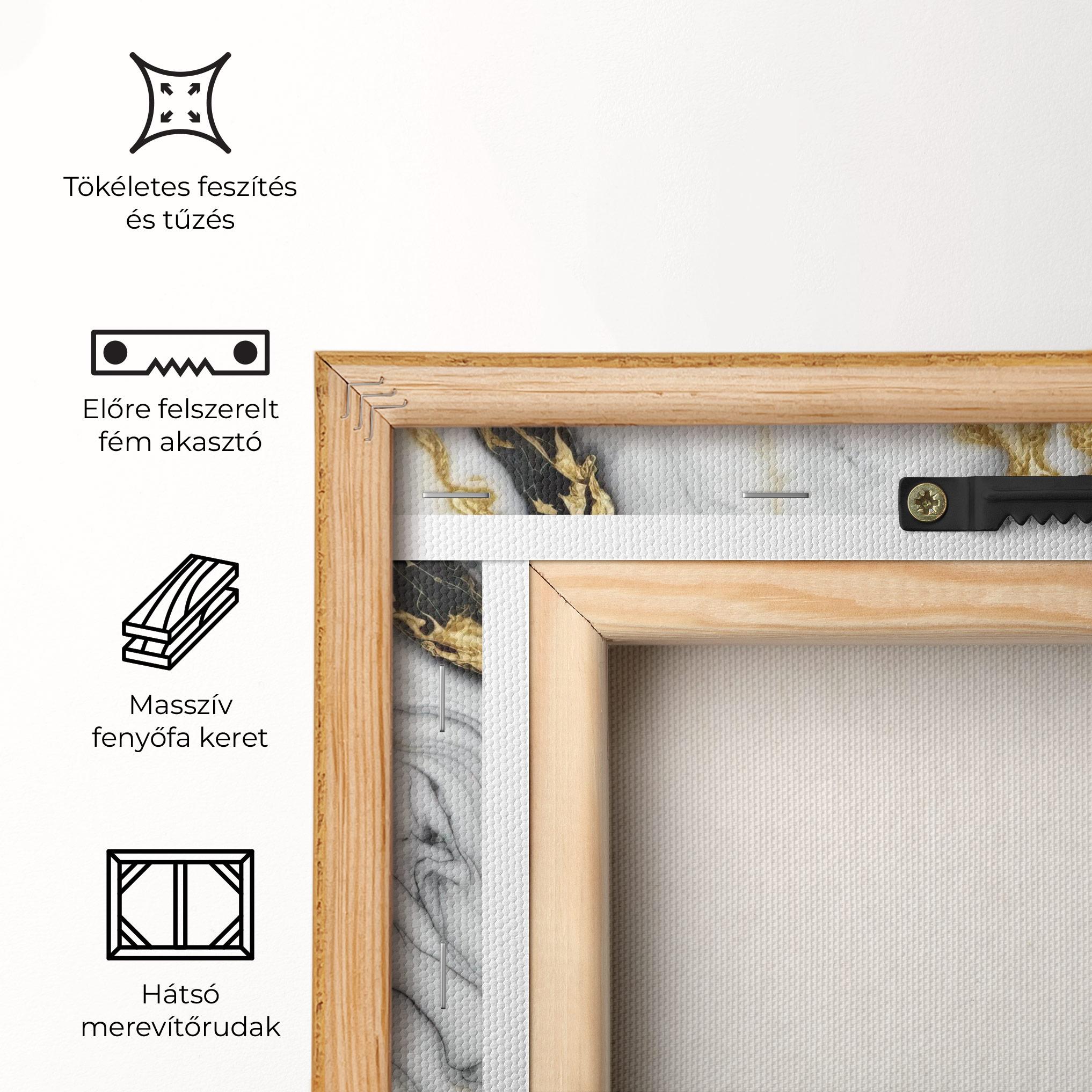 Vászonkép White Golden Marble mockup 5
