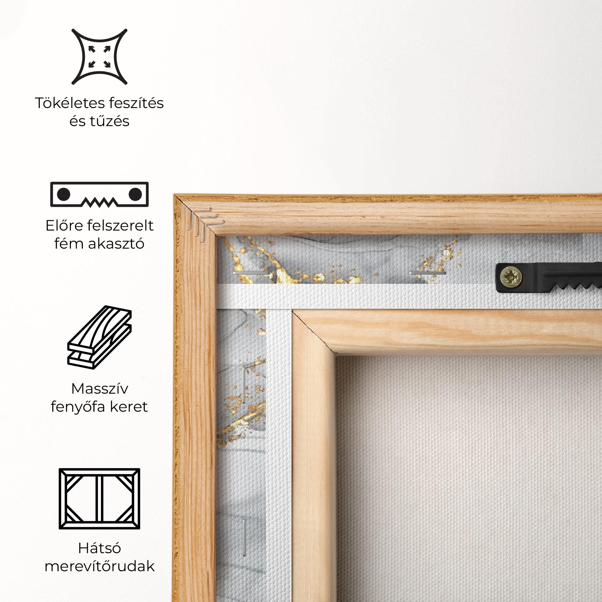 Vászonkép White Ink Marble mockup 5