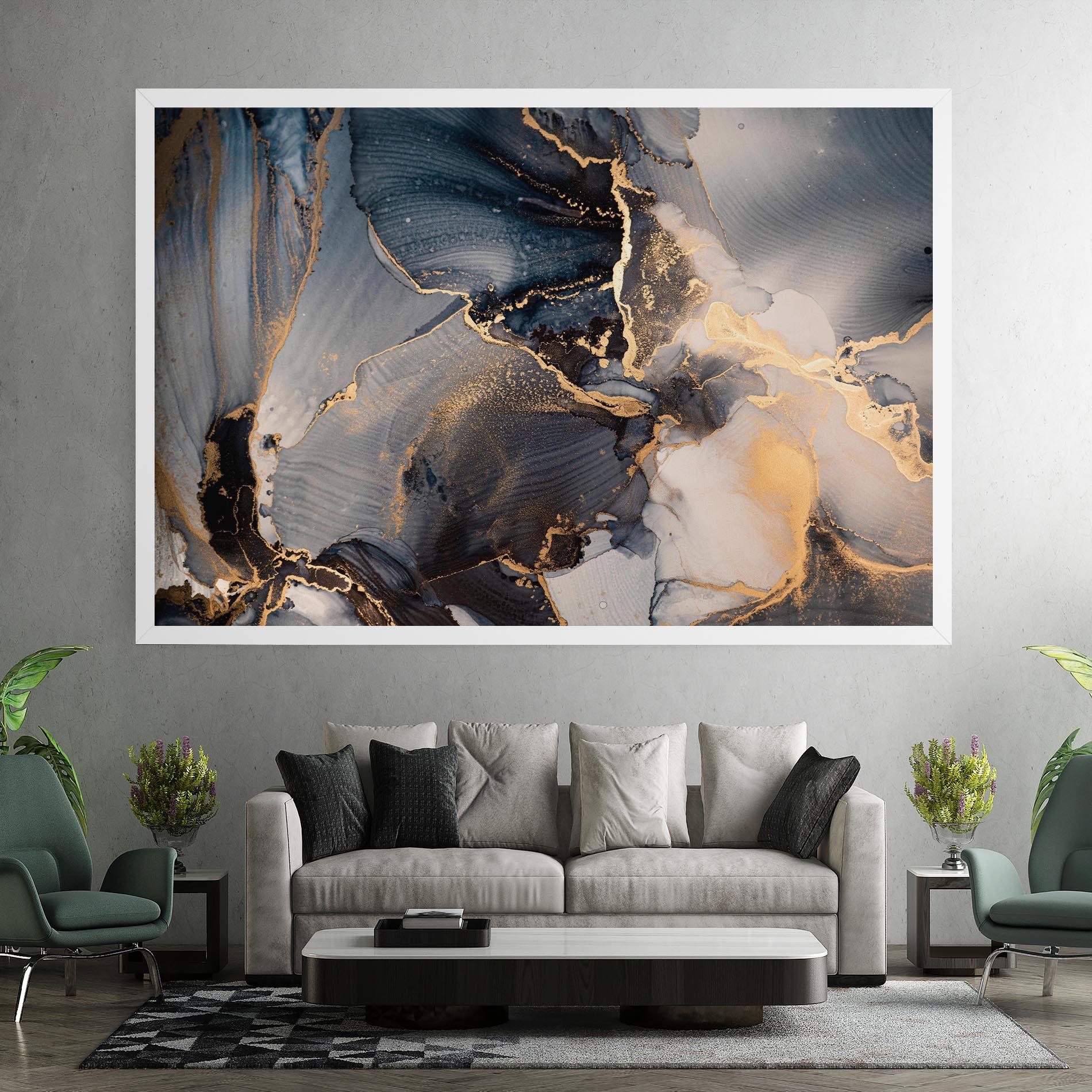 Vászonkép Golden Abstract Marble mockup 7