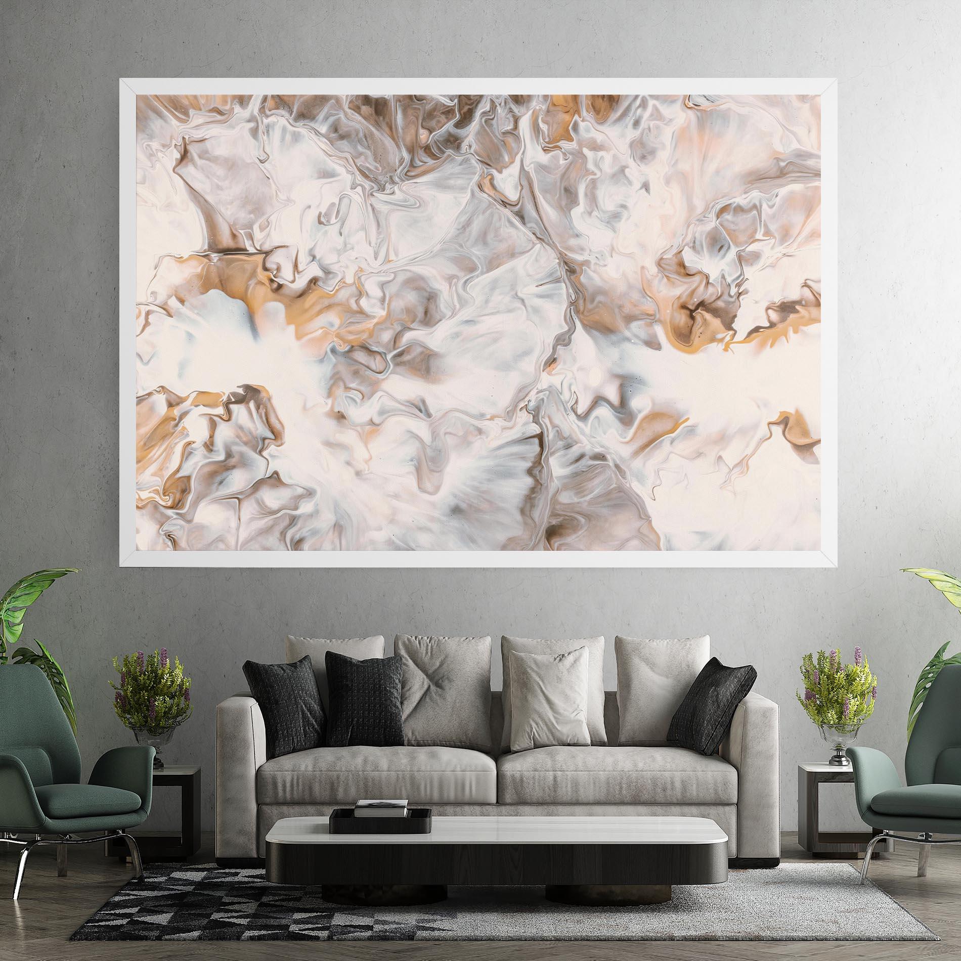 Vászonkép White Gold Abstract mockup 7