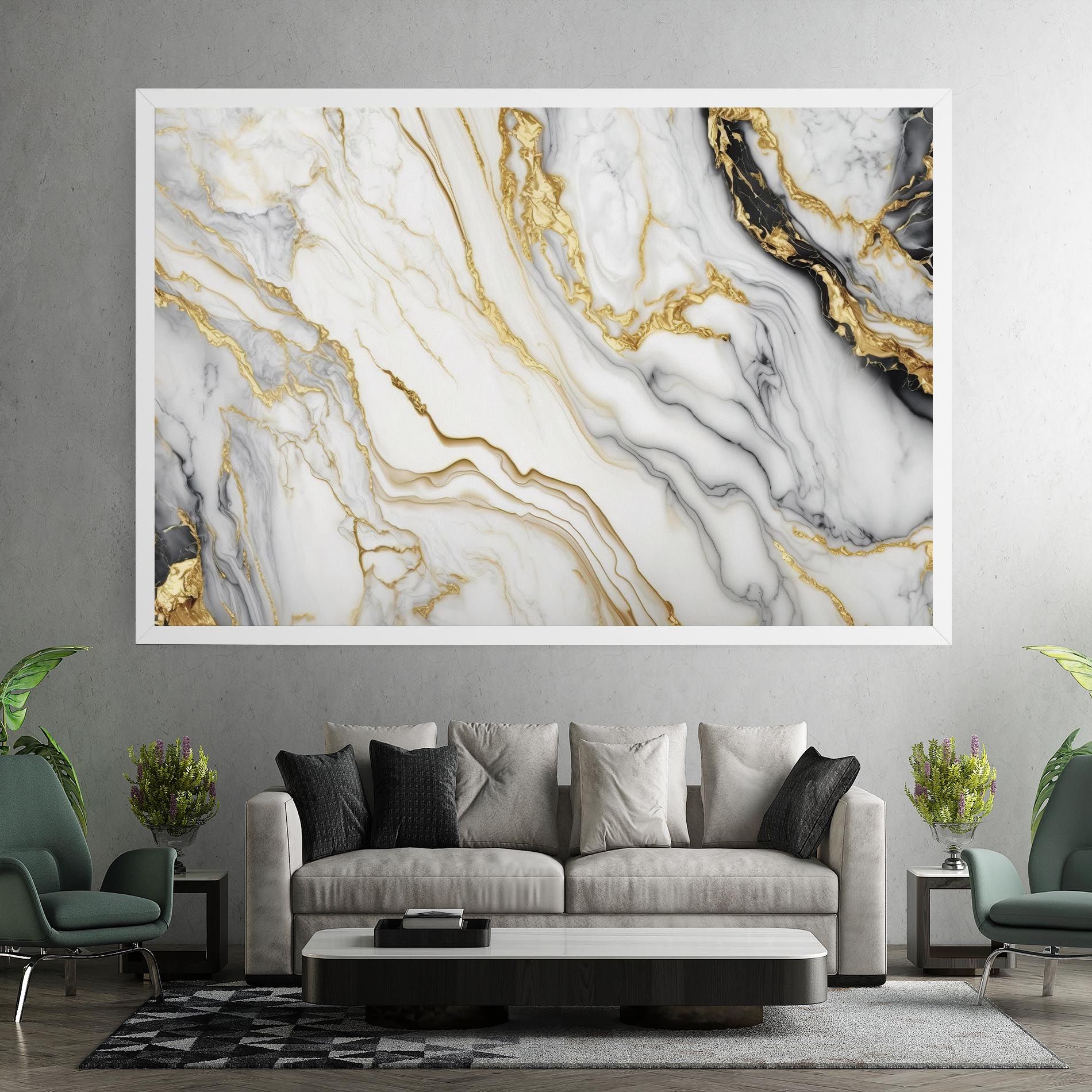 White Golden Marble mockup 7