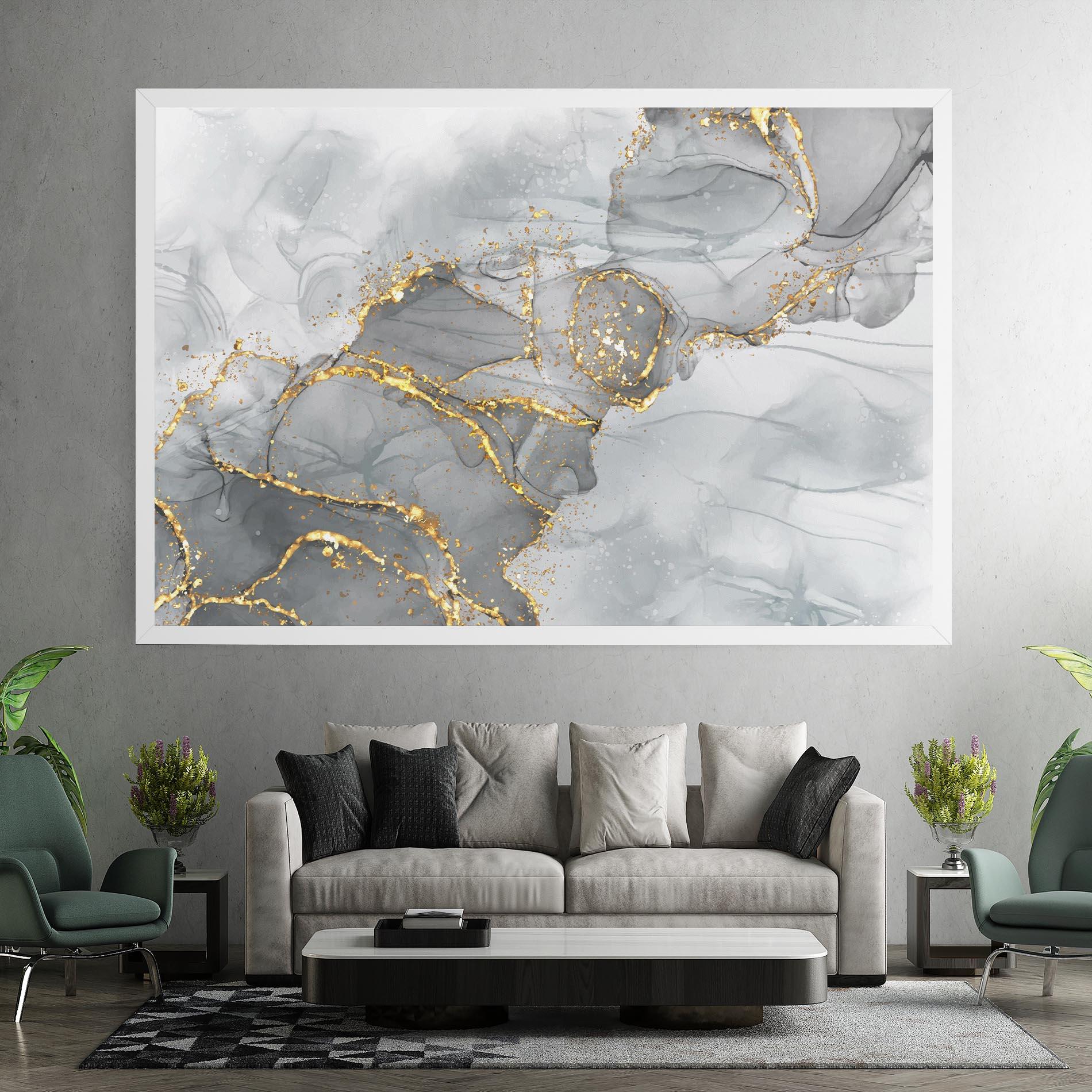 Vászonkép White Ink Marble mockup 7