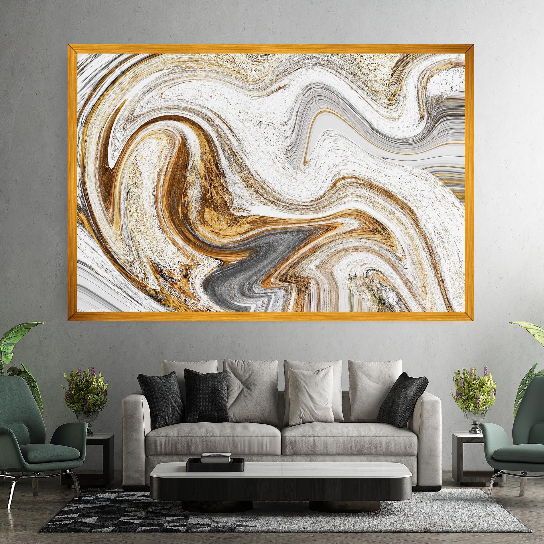 Vászonkép Gold White Liquid mockup 7