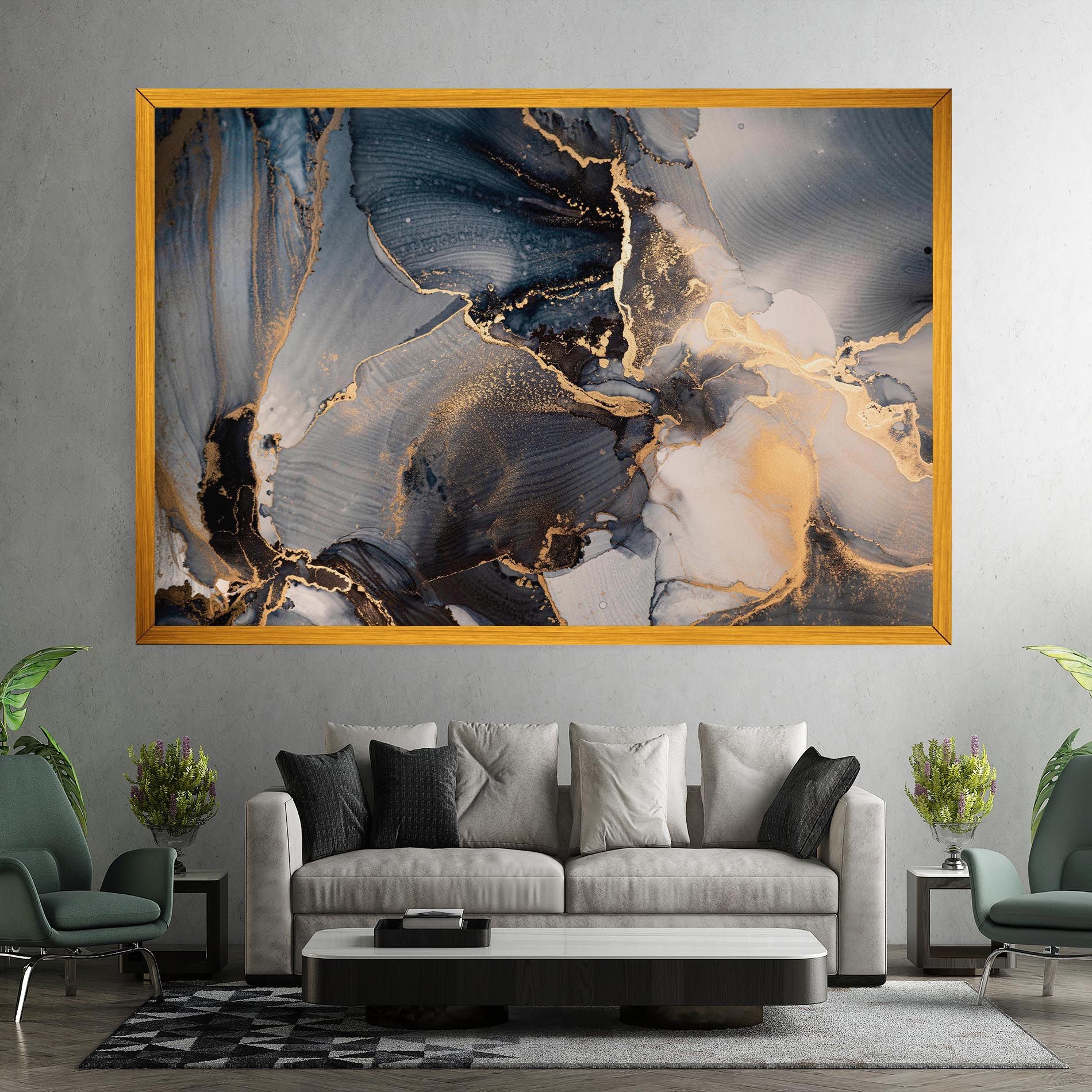 Golden Abstract Marble mockup 7