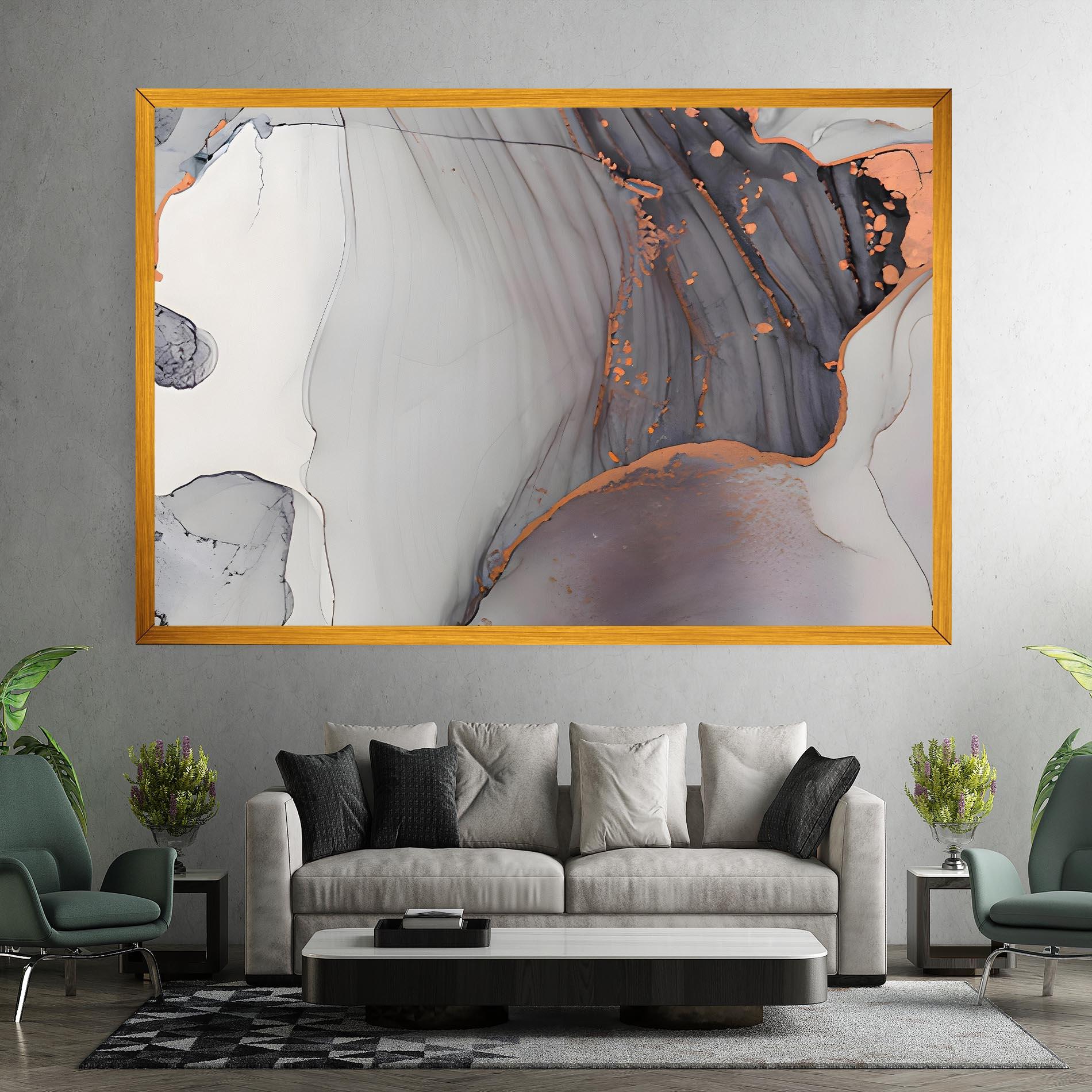 Vászonkép Grey Pink Liquid Marble mockup 7