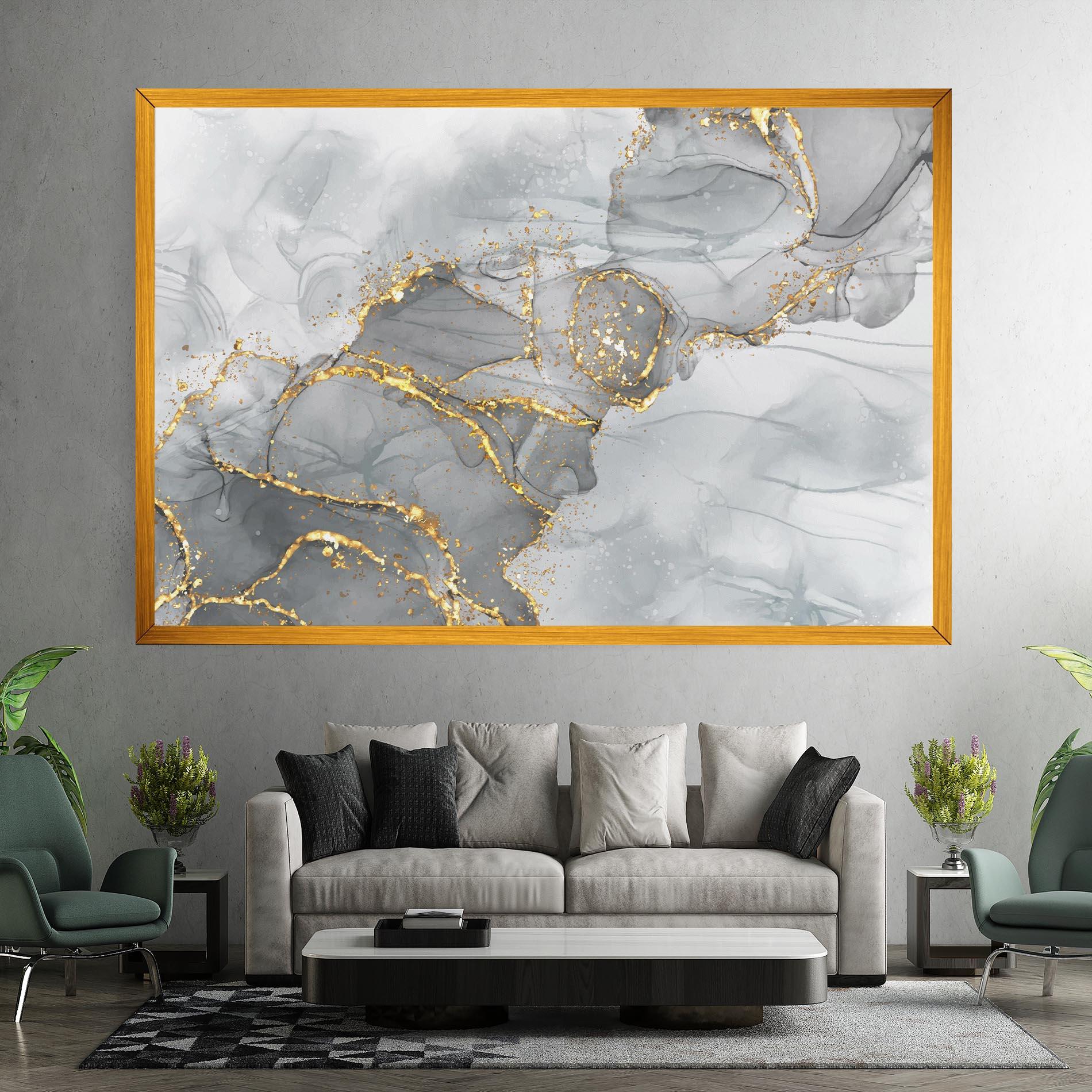 Vászonkép White Ink Marble mockup 7