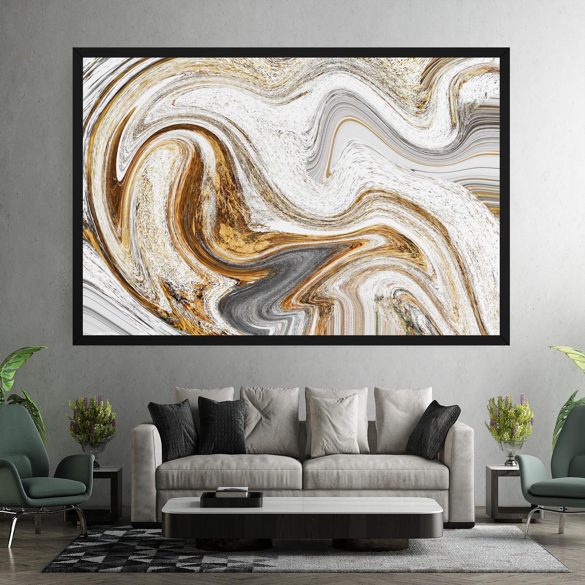Vászonkép Gold White Liquid mockup 7
