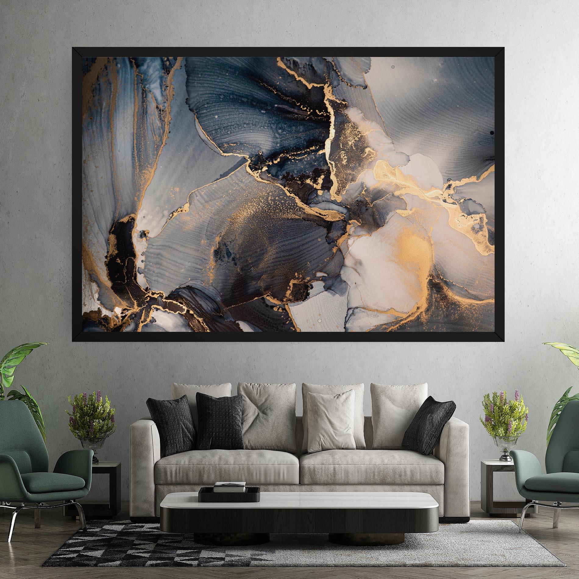 Vászonkép Golden Abstract Marble mockup 7