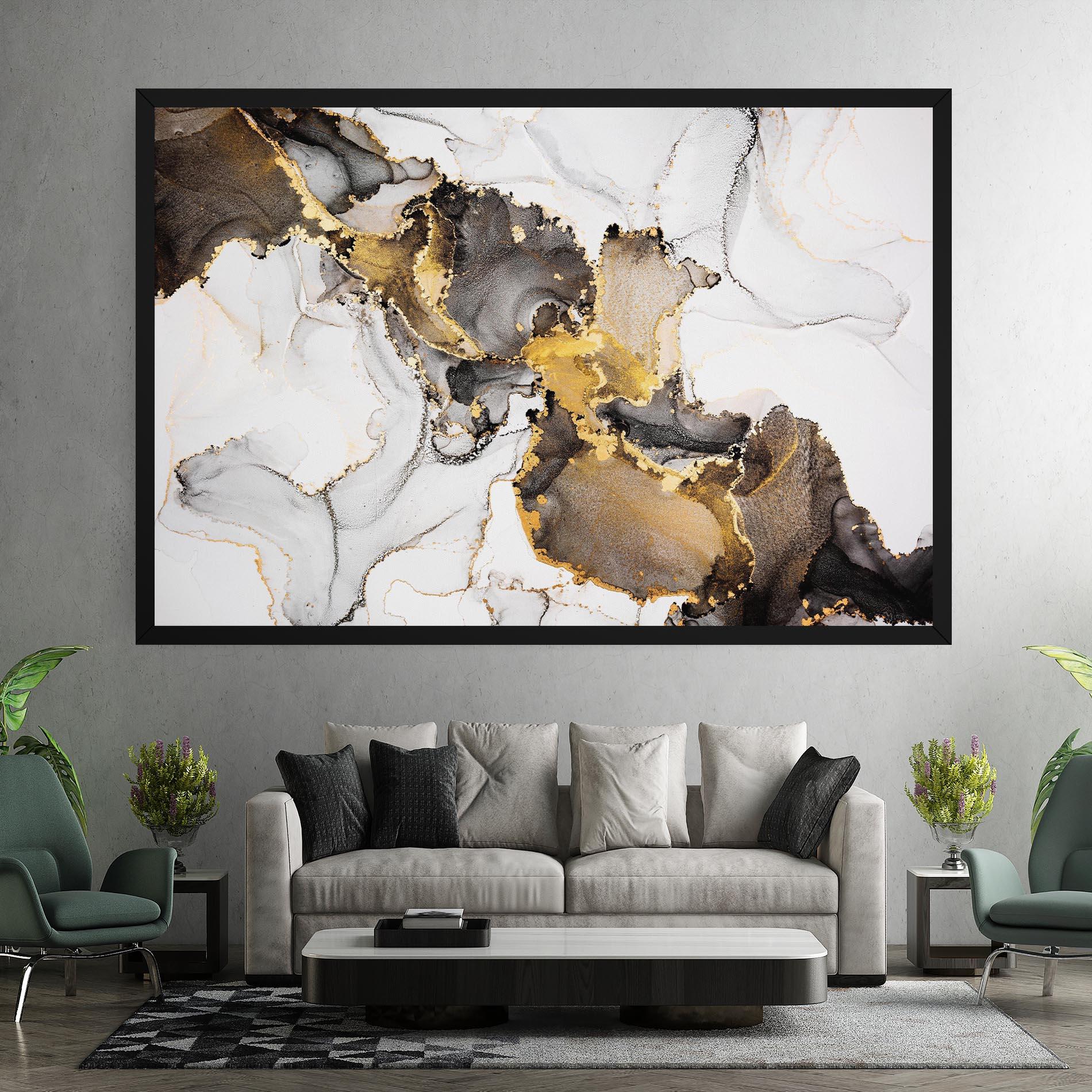 Vászonkép Golden Marble Shades mockup 7