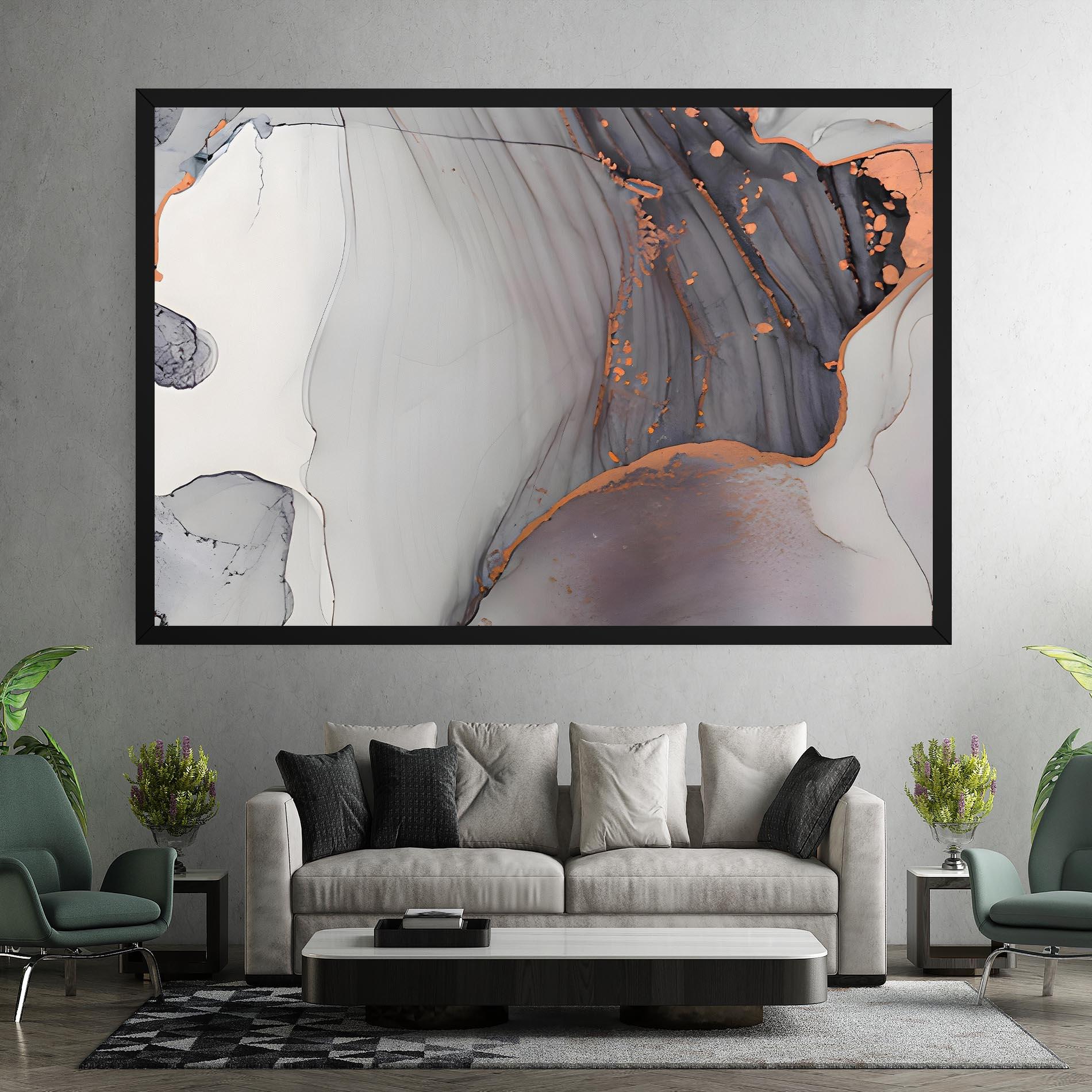 Vászonkép Grey Pink Liquid Marble mockup 7