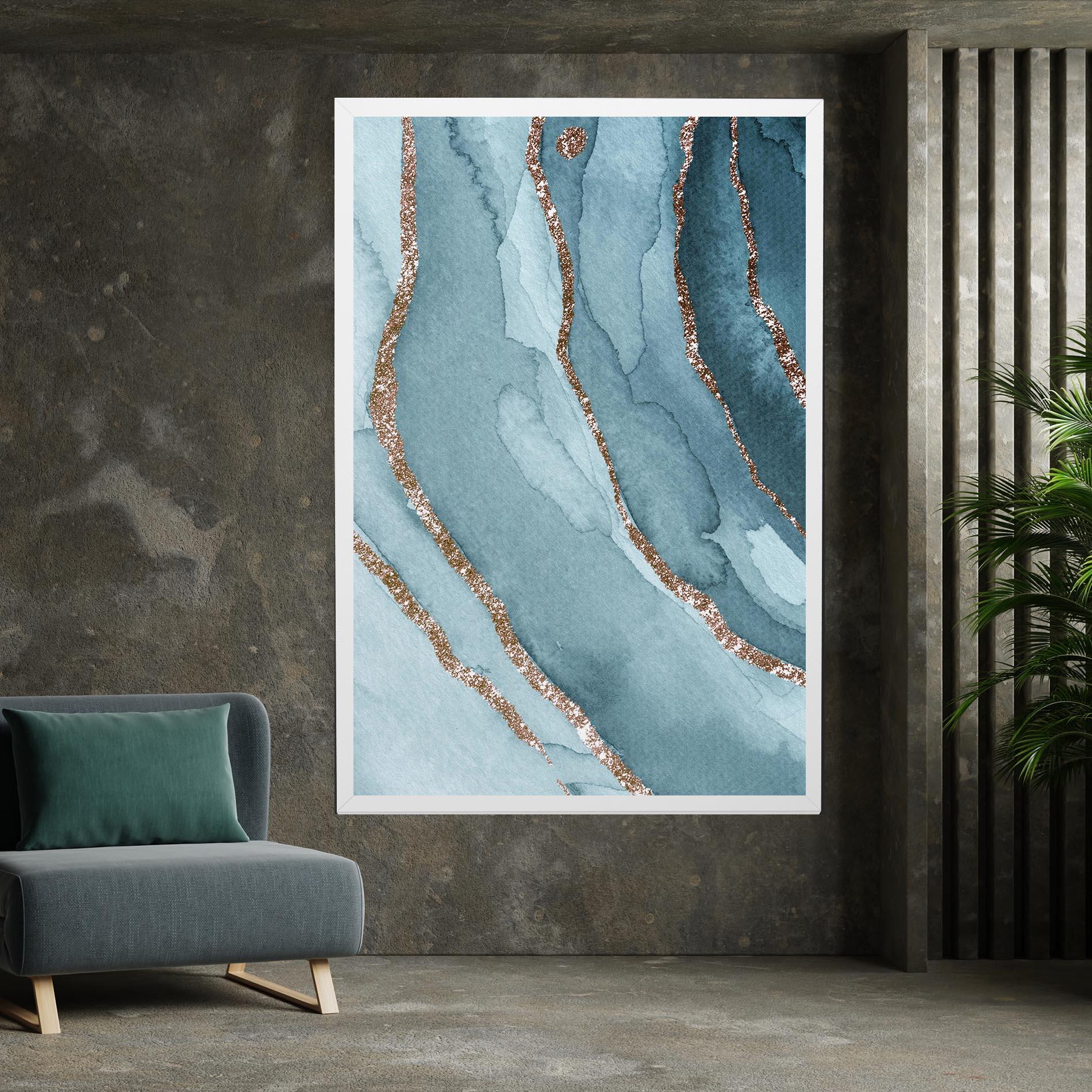 Vászonkép Blue Golden Glitter mockup 7