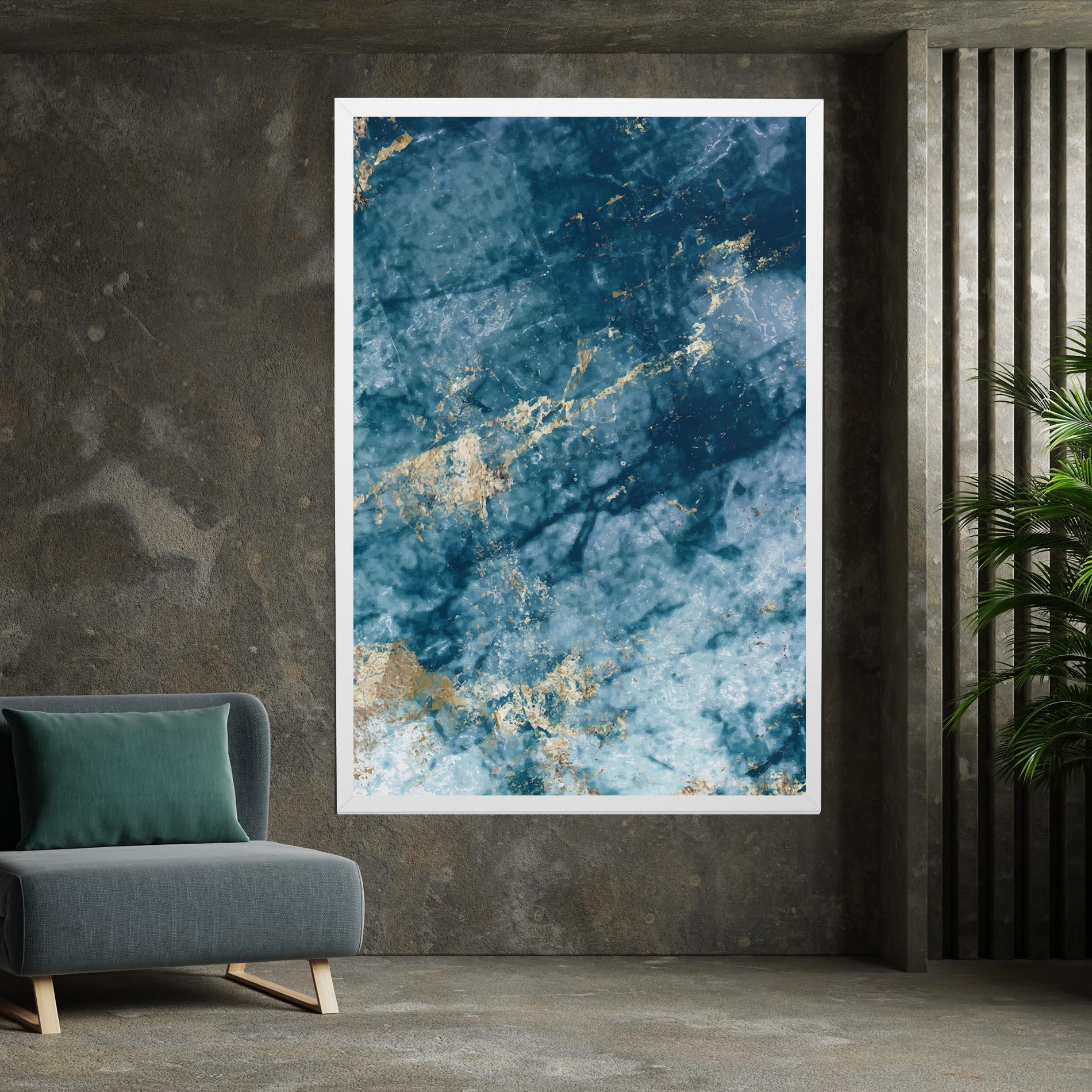 Vászonkép Blue Water Marble mockup 7