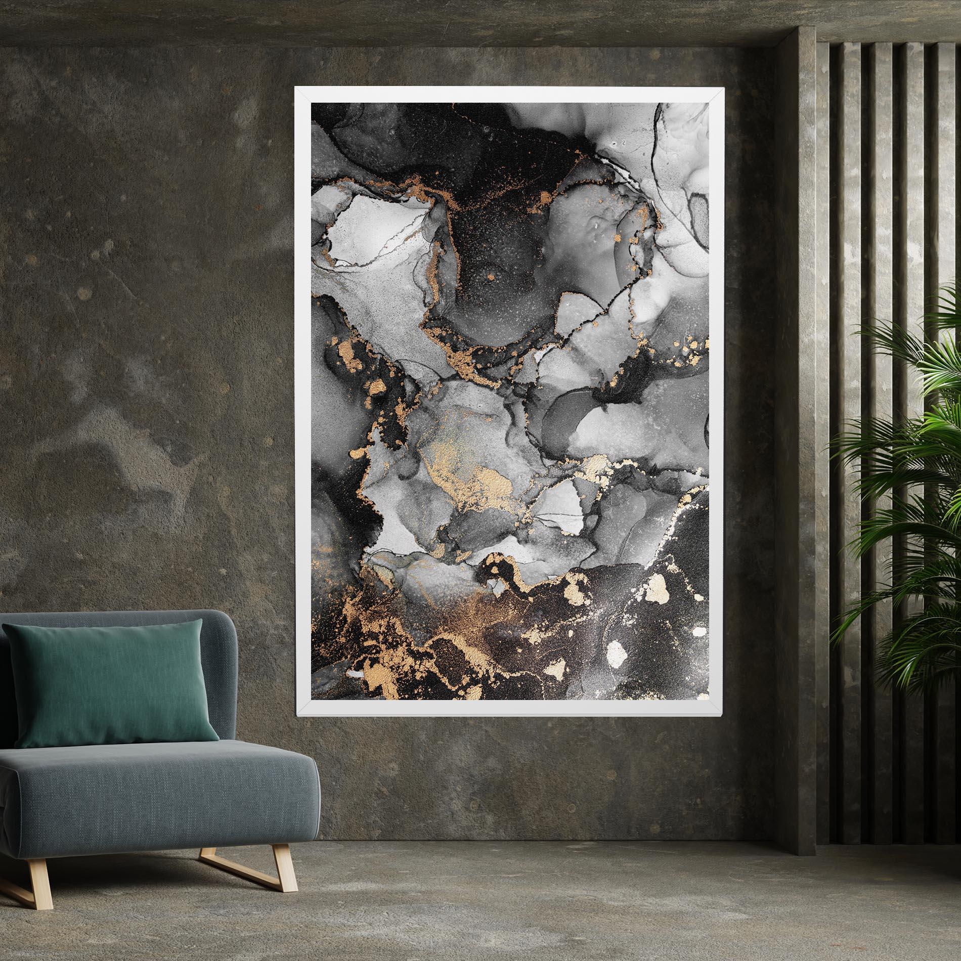 Vászonkép Grey Gold Marble mockup 7