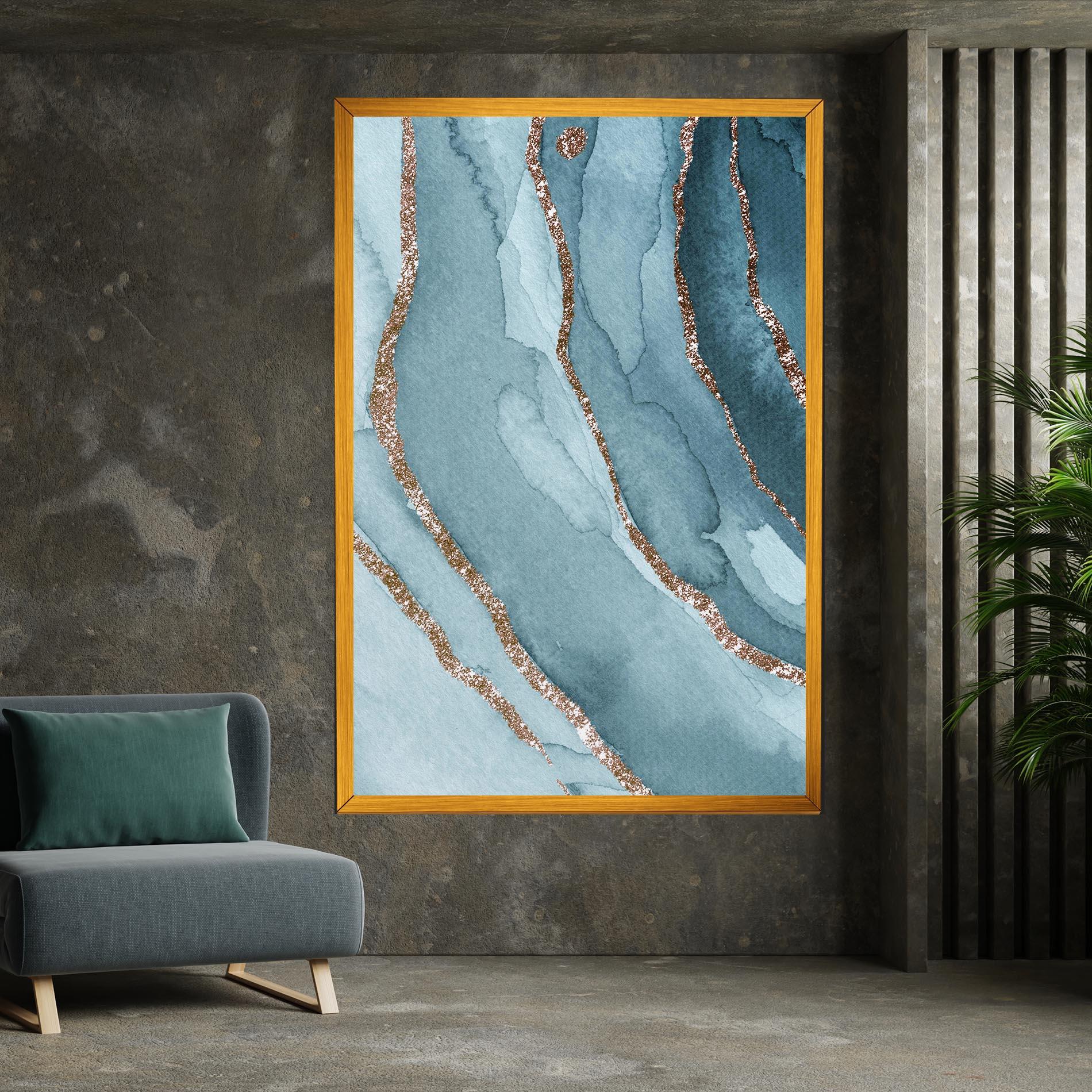 Vászonkép Blue Golden Glitter mockup 7