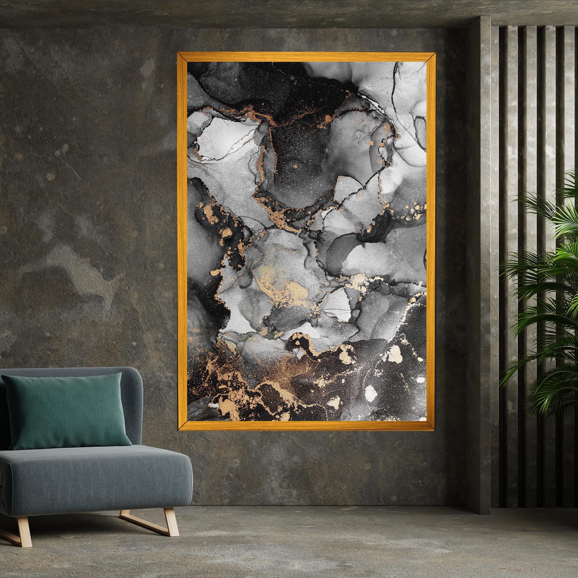 Vászonkép Grey Gold Marble mockup 7