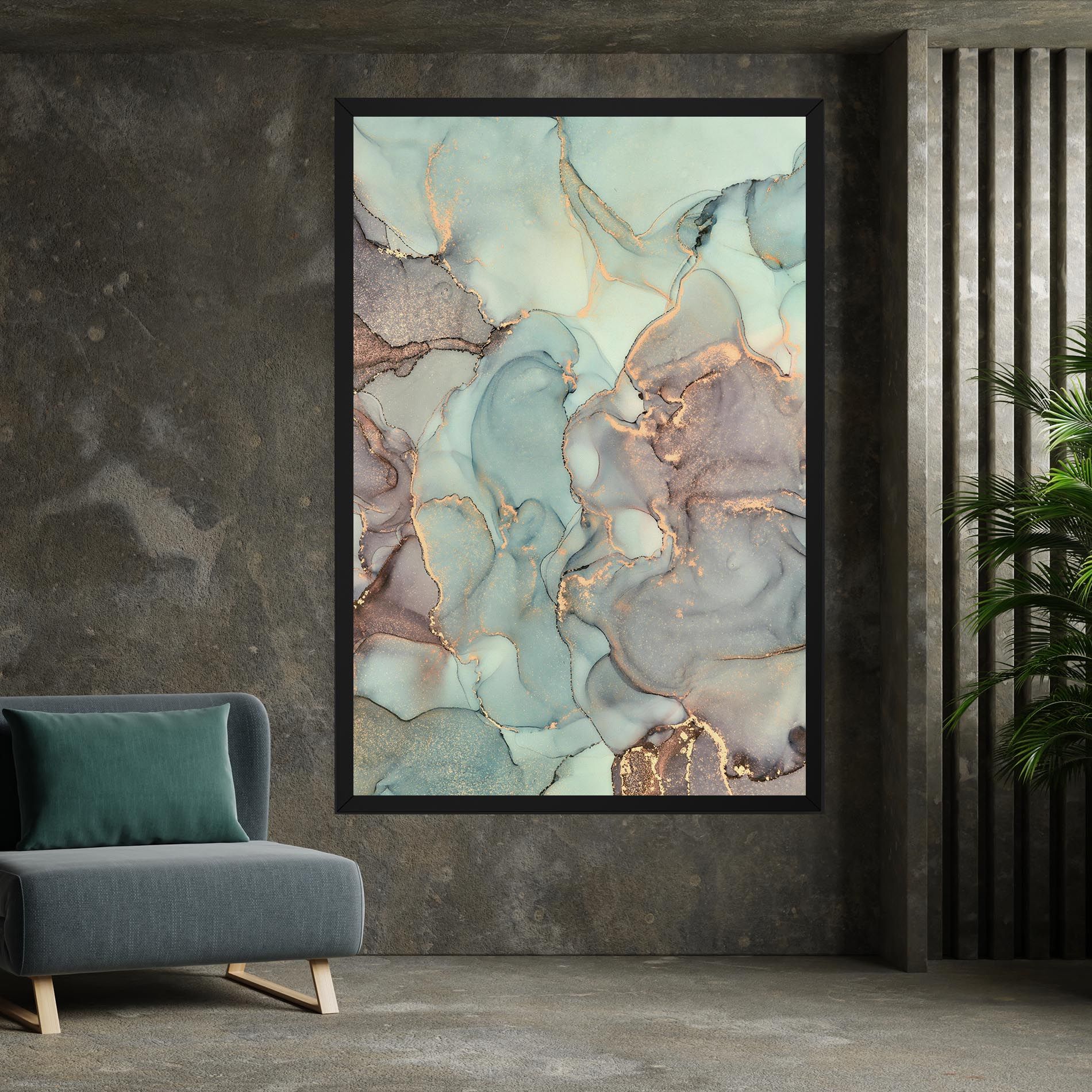 Abstract Turquoise Marble mockup 7