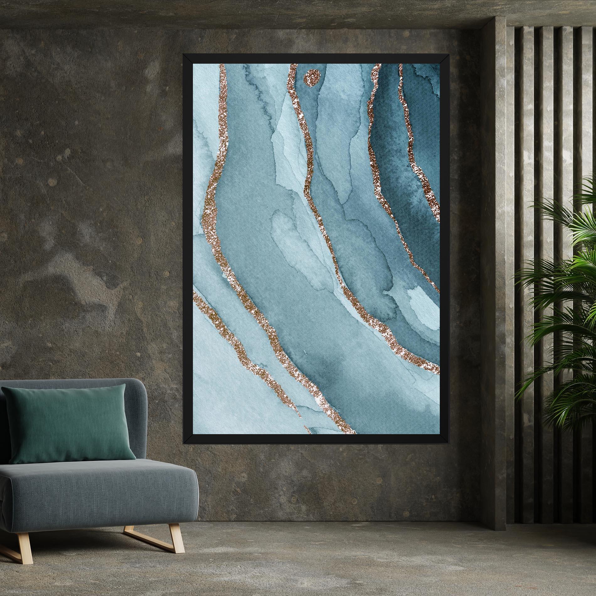 Vászonkép Blue Golden Glitter mockup 7