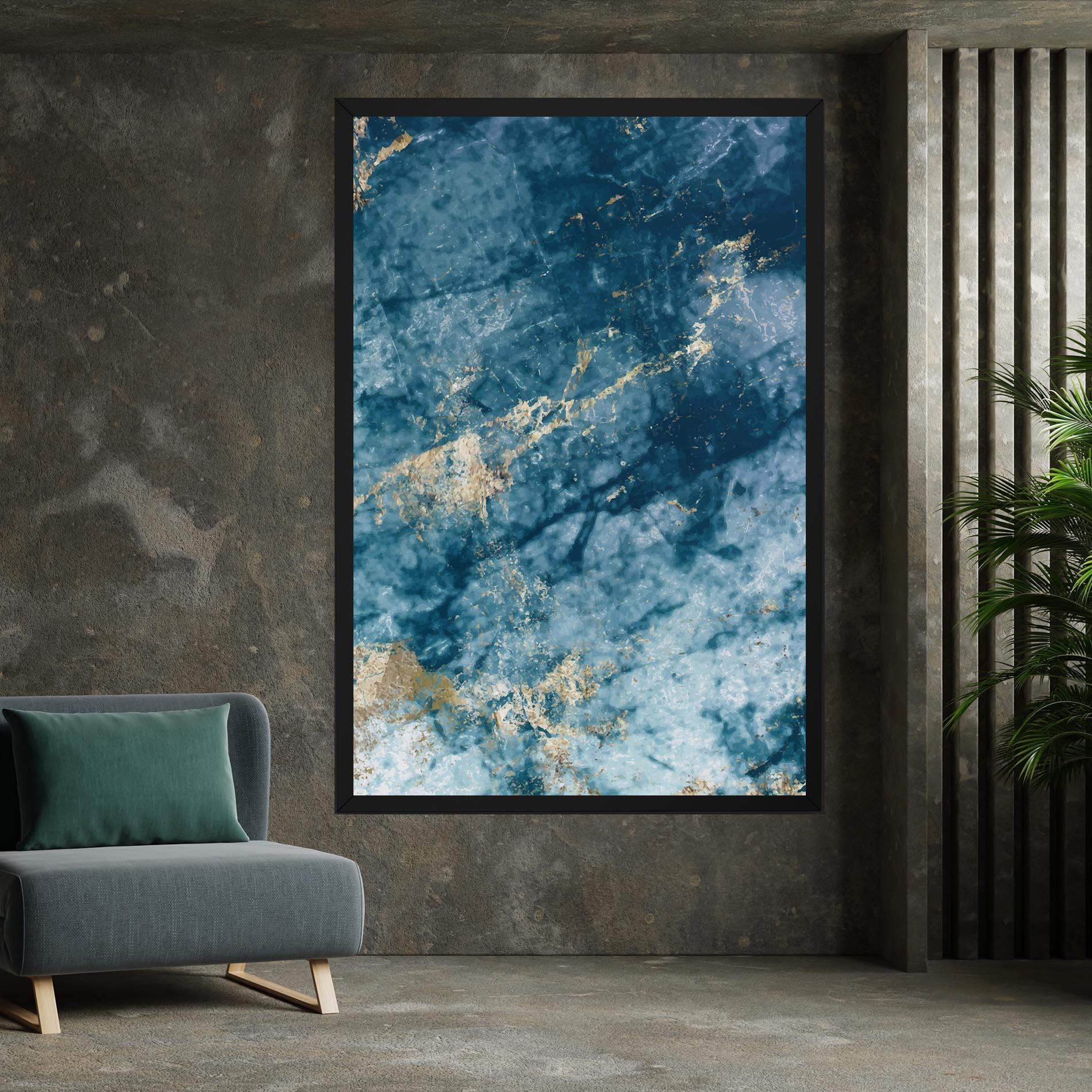 Vászonkép Blue Water Marble mockup 7