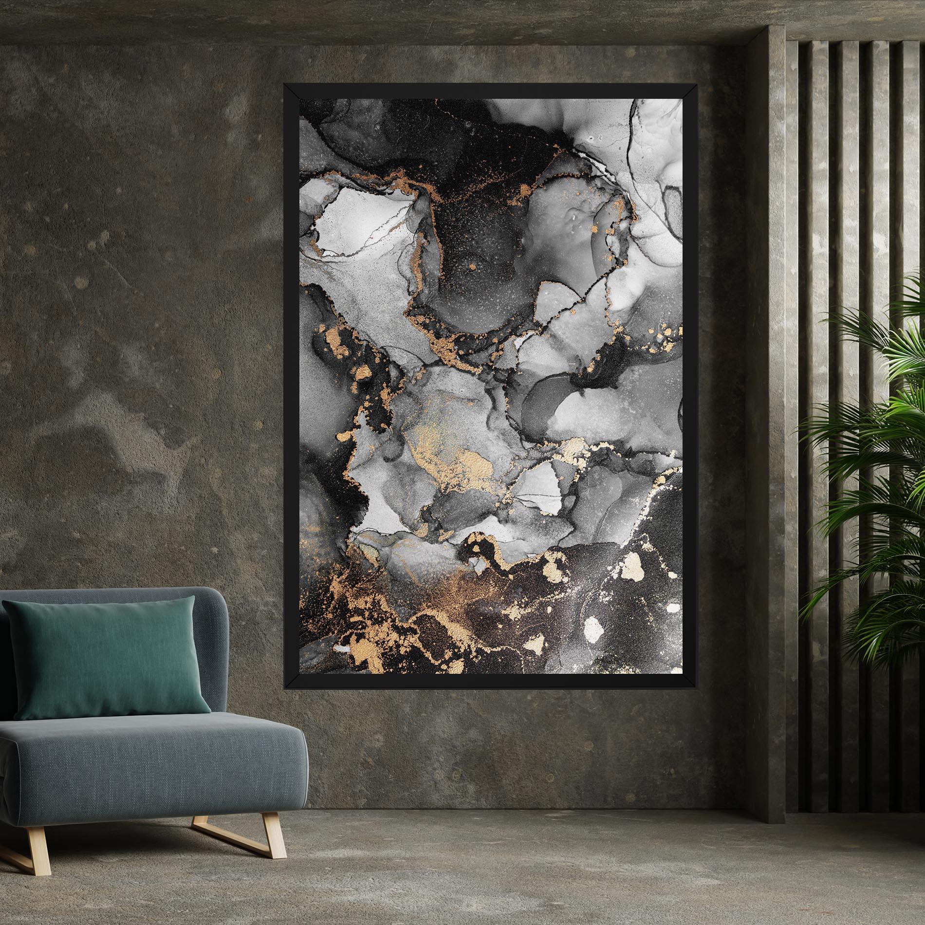 Vászonkép Grey Gold Marble mockup 7