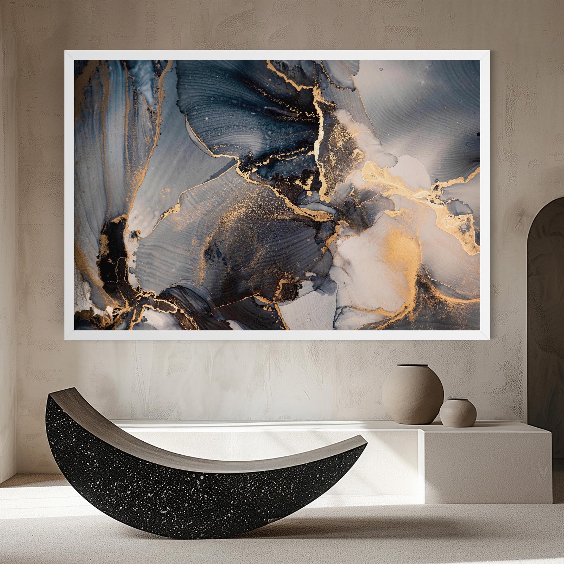 Vászonkép Golden Abstract Marble mockup 8