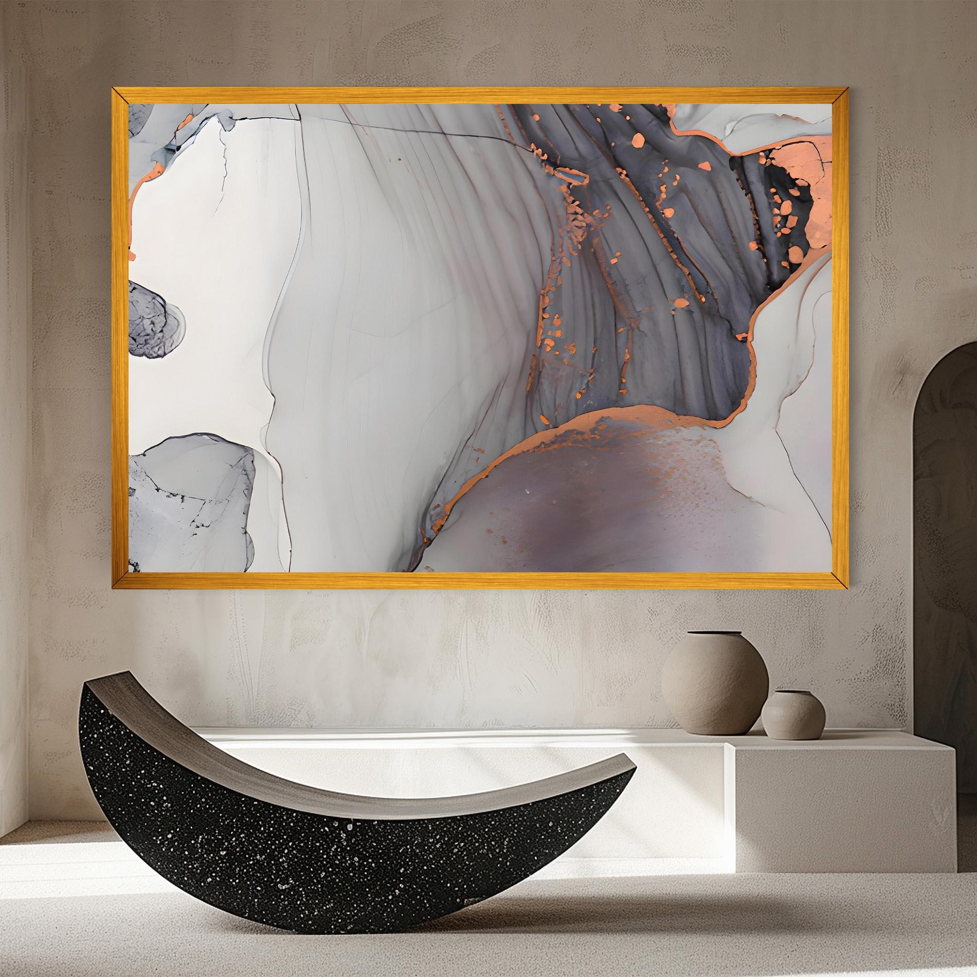 Vászonkép Grey Pink Liquid Marble mockup 8