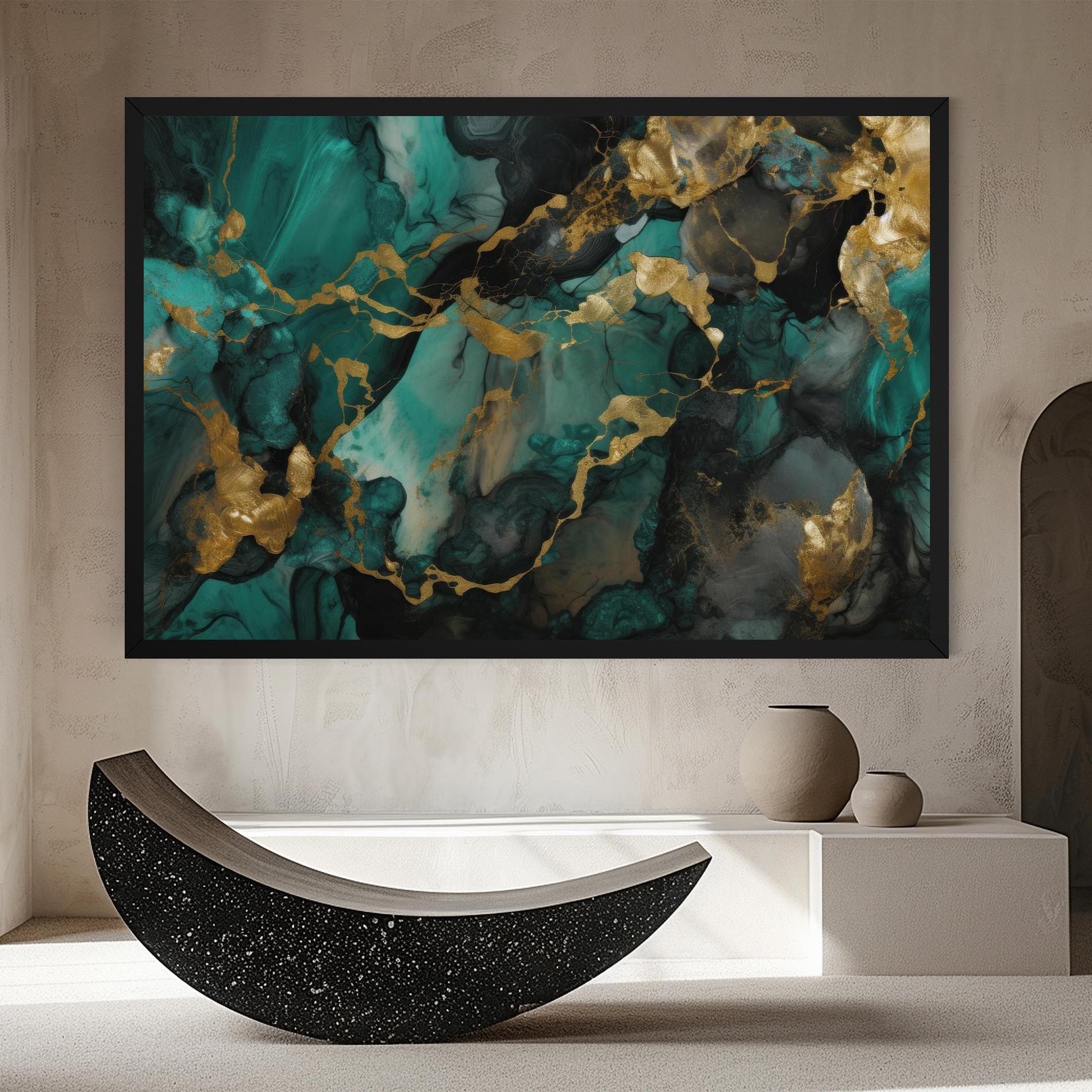 Dark Green Golden Marble mockup 8