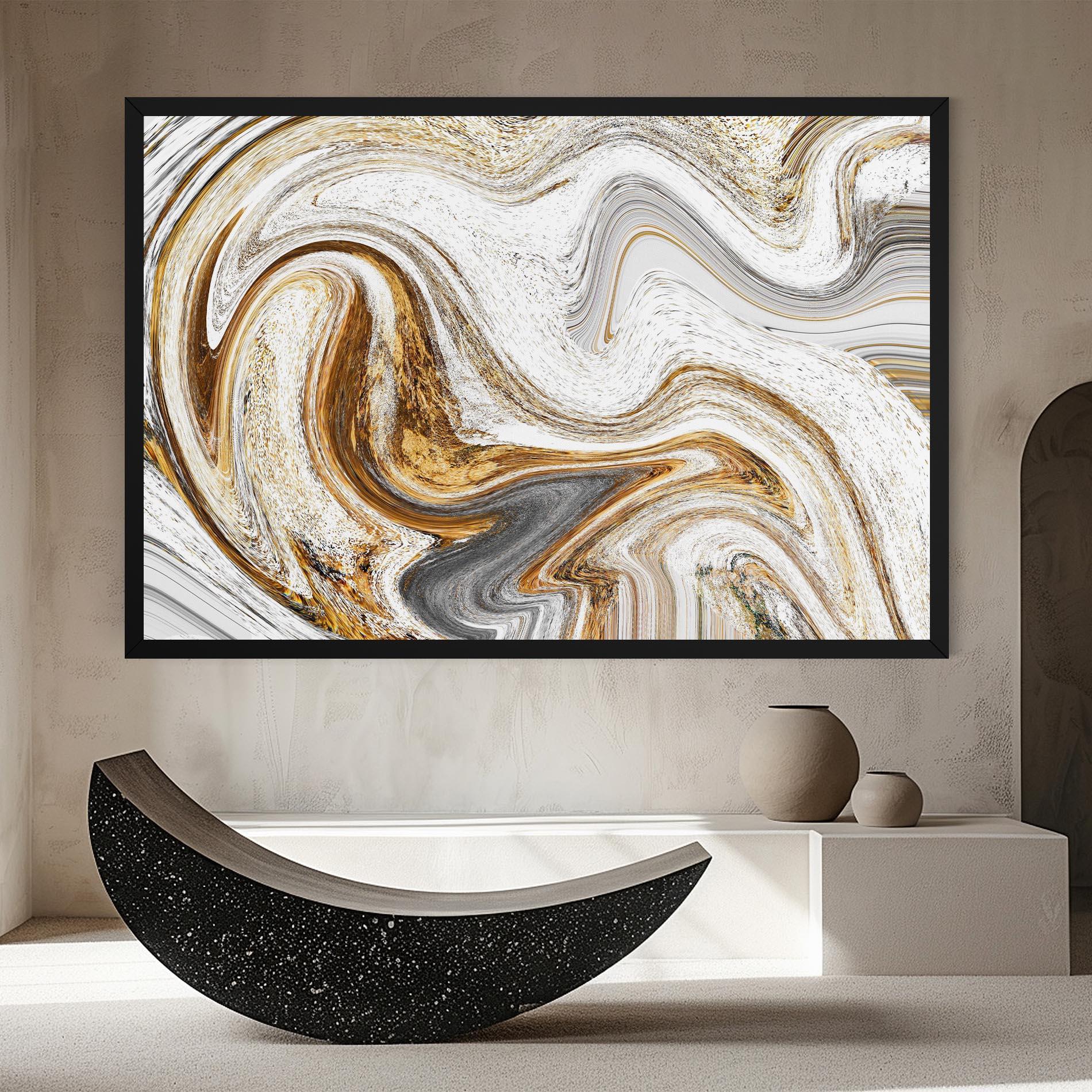 Vászonkép Gold White Liquid mockup 8
