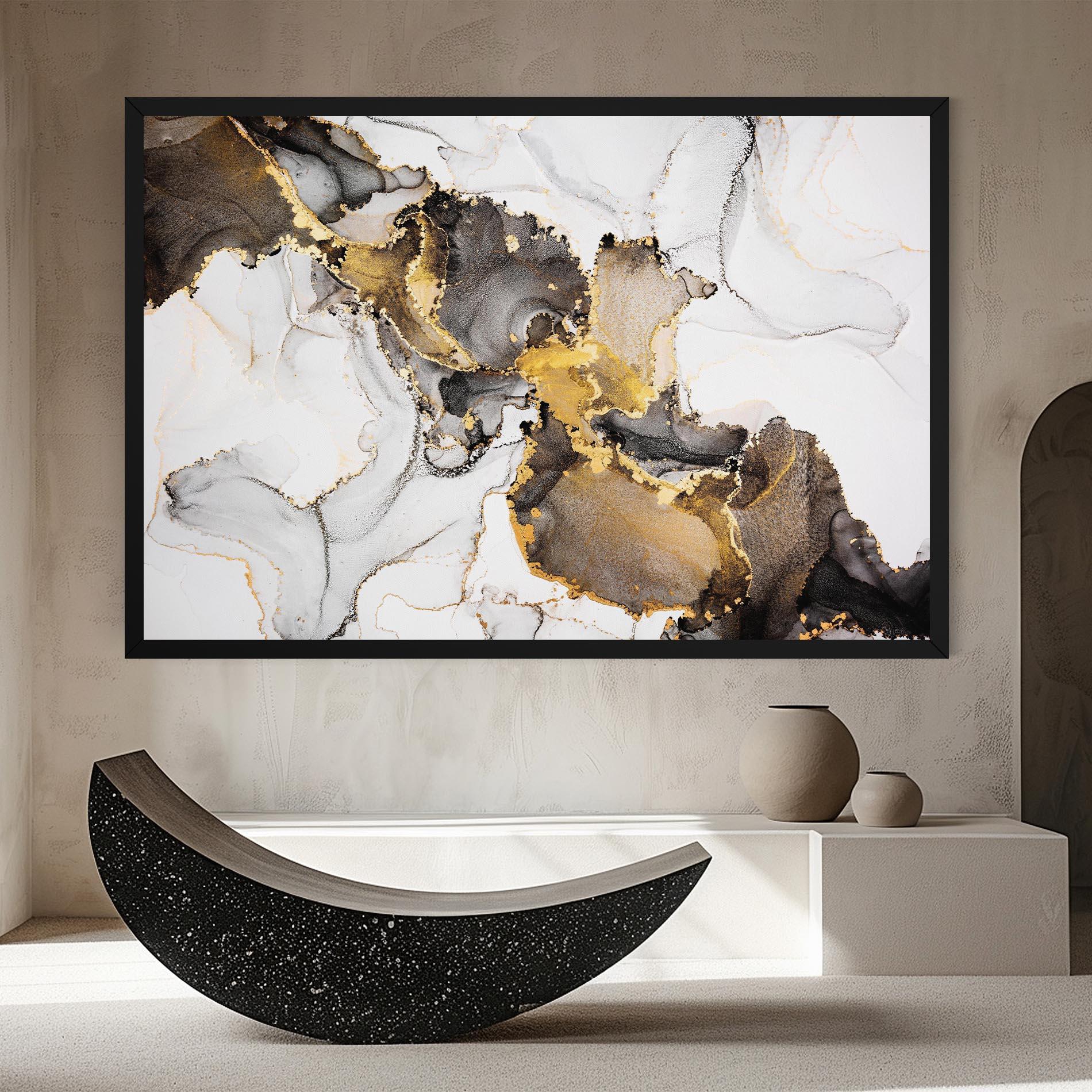 Vászonkép Golden Marble Shades mockup 8