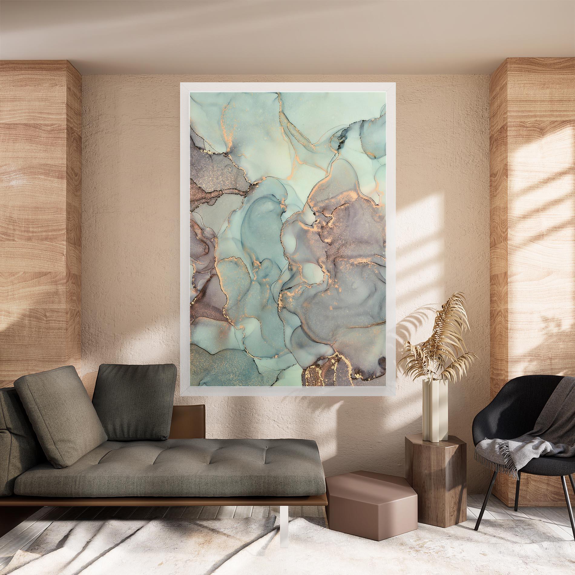 Vászonkép Abstract Turquoise Marble mockup 8