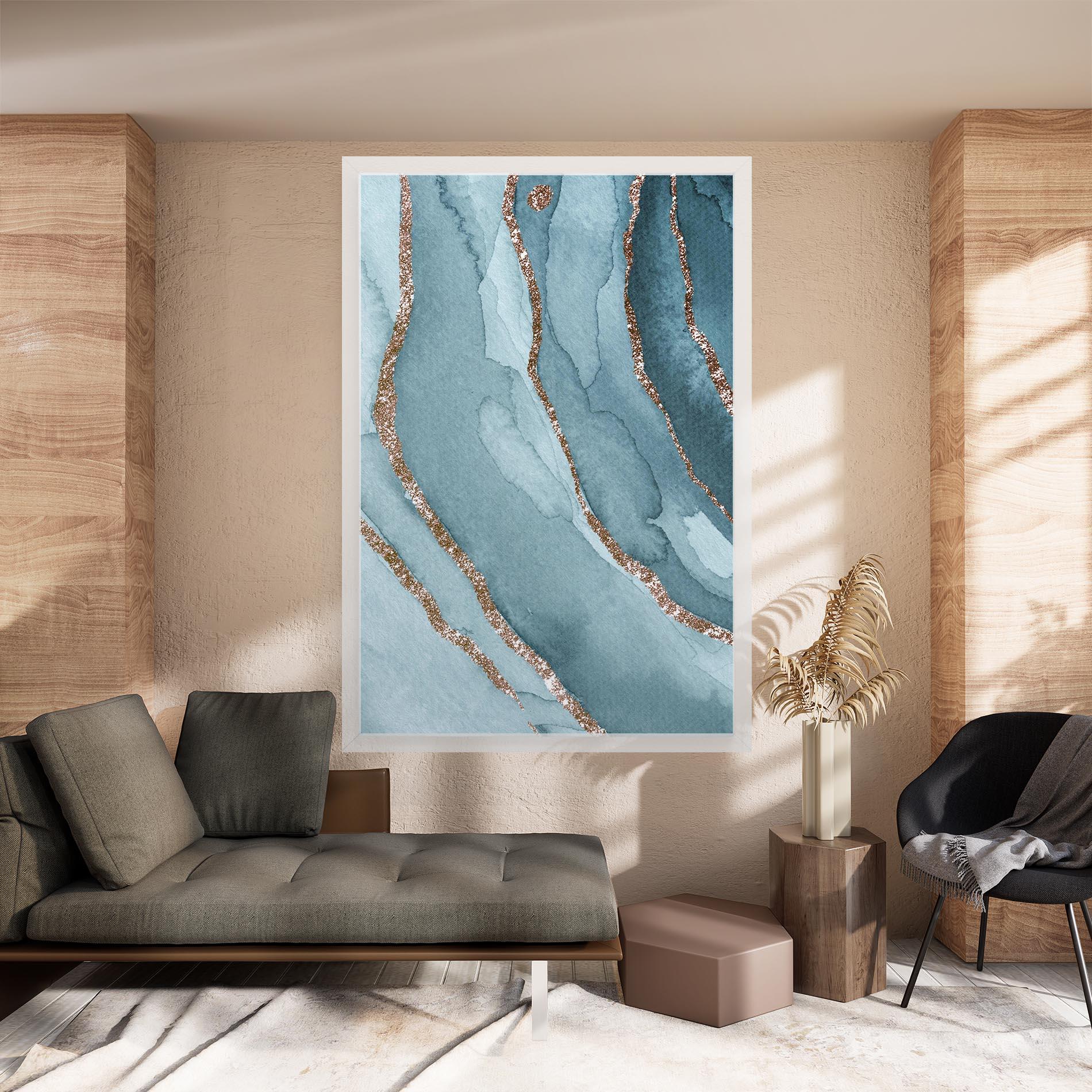 Vászonkép Blue Golden Glitter mockup 8