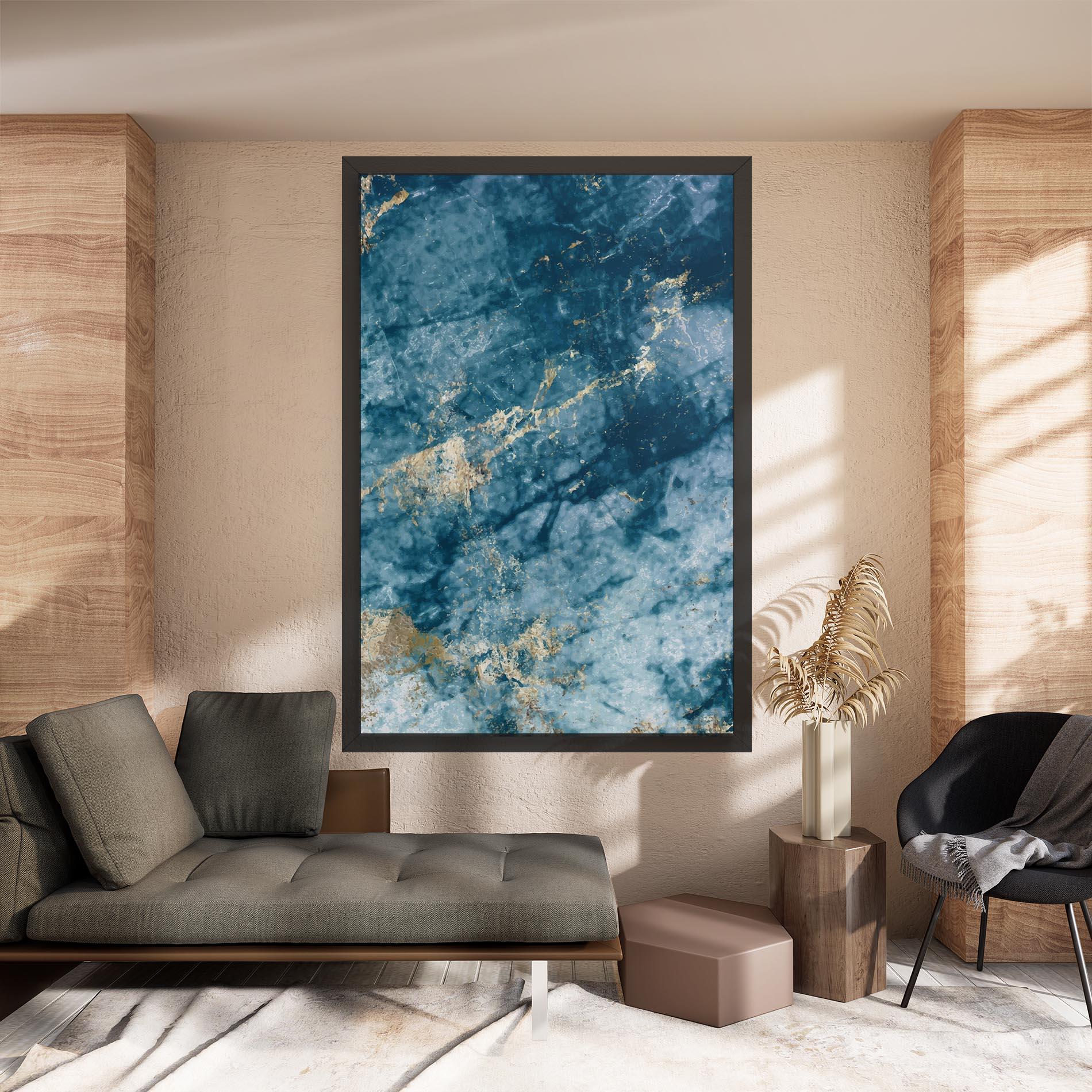 Vászonkép Blue Water Marble mockup 8