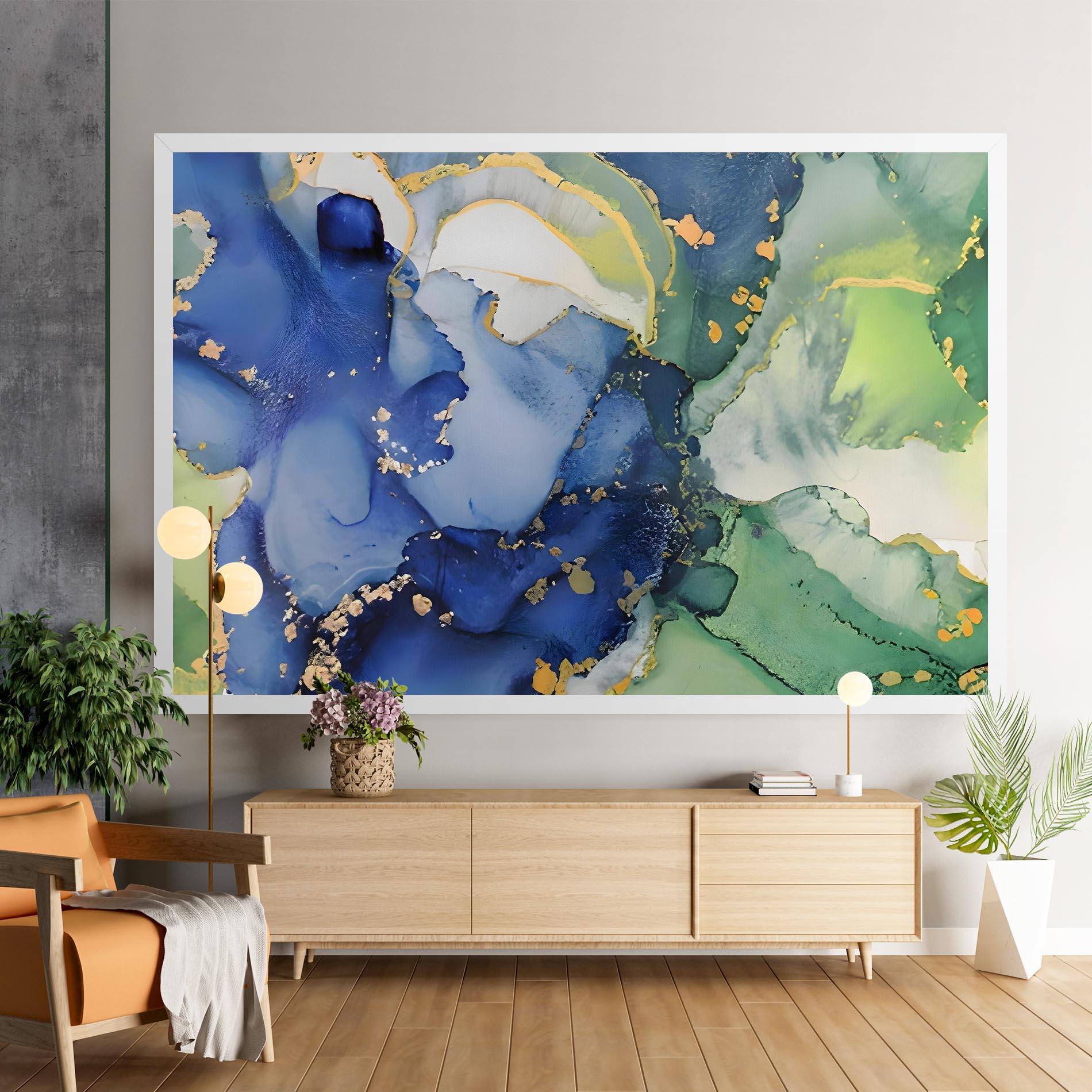 Vászonkép Green Paint Marble mockup 9
