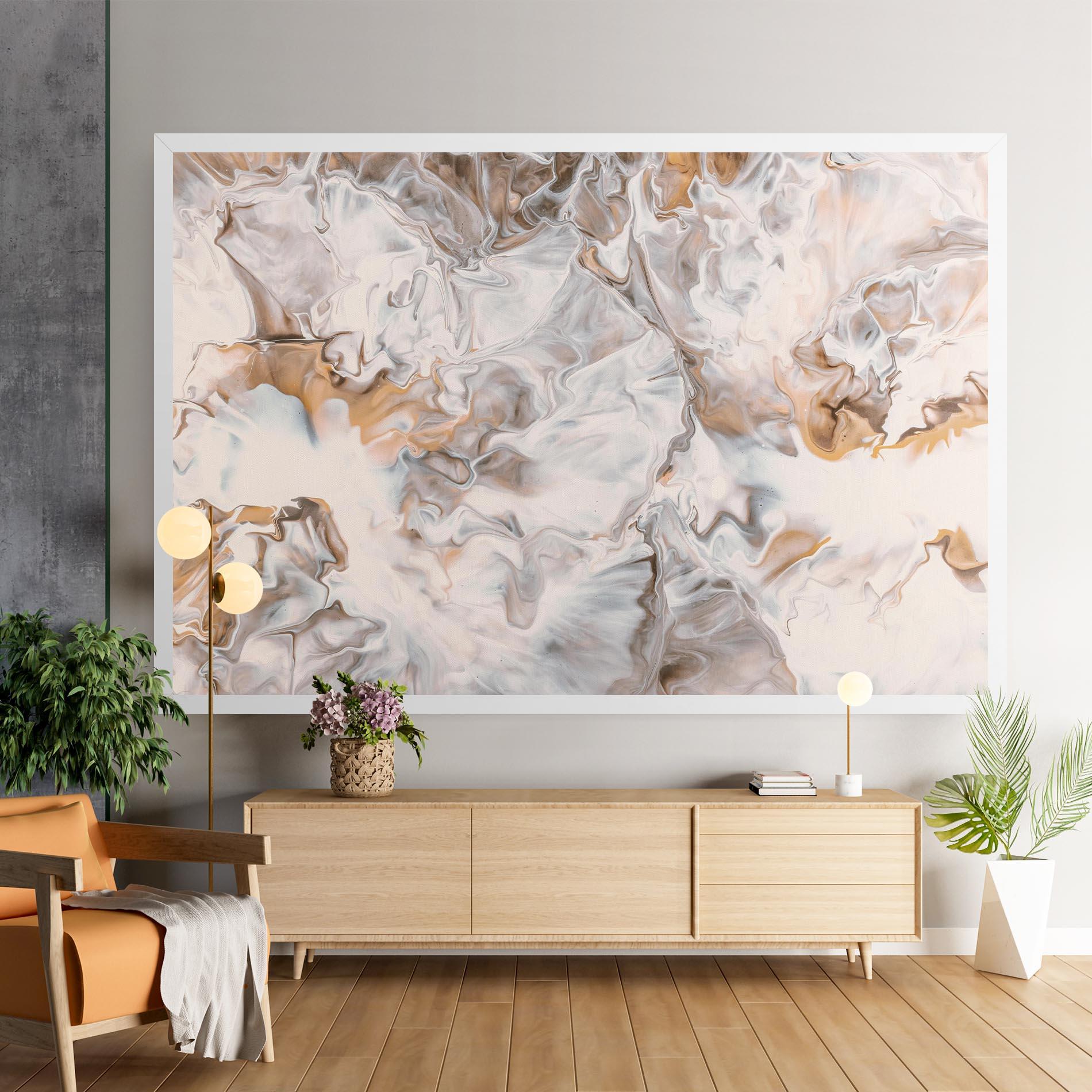 Vászonkép White Gold Abstract mockup 9