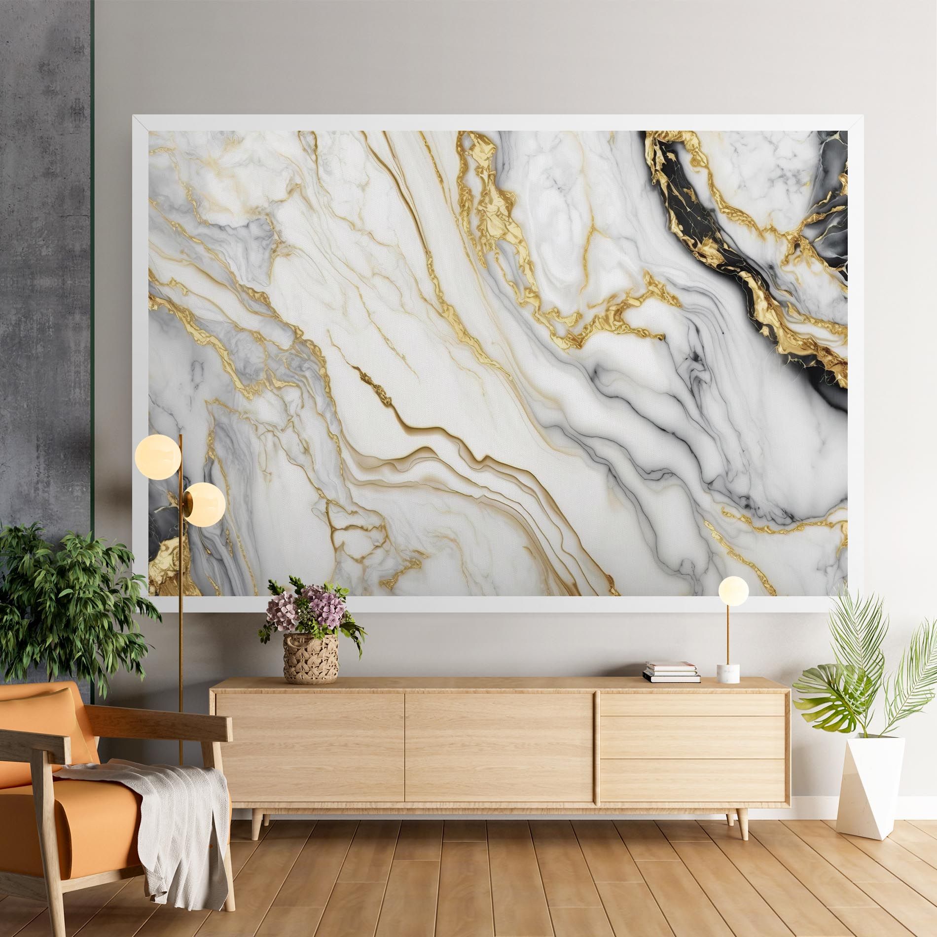 White Golden Marble mockup 9