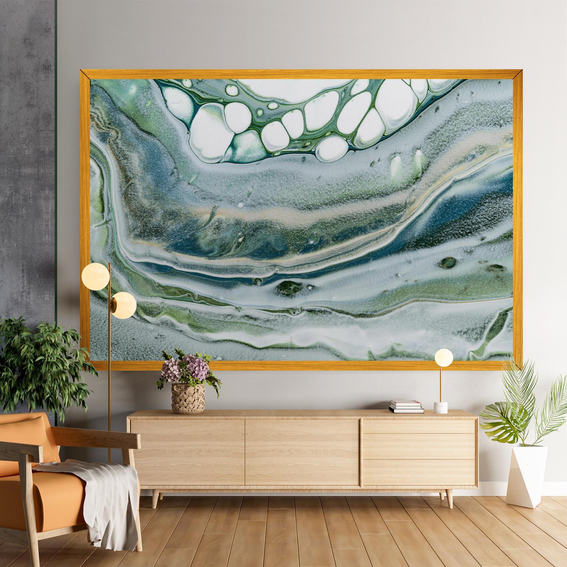 Vászonkép Dark Green Liquid mockup 9