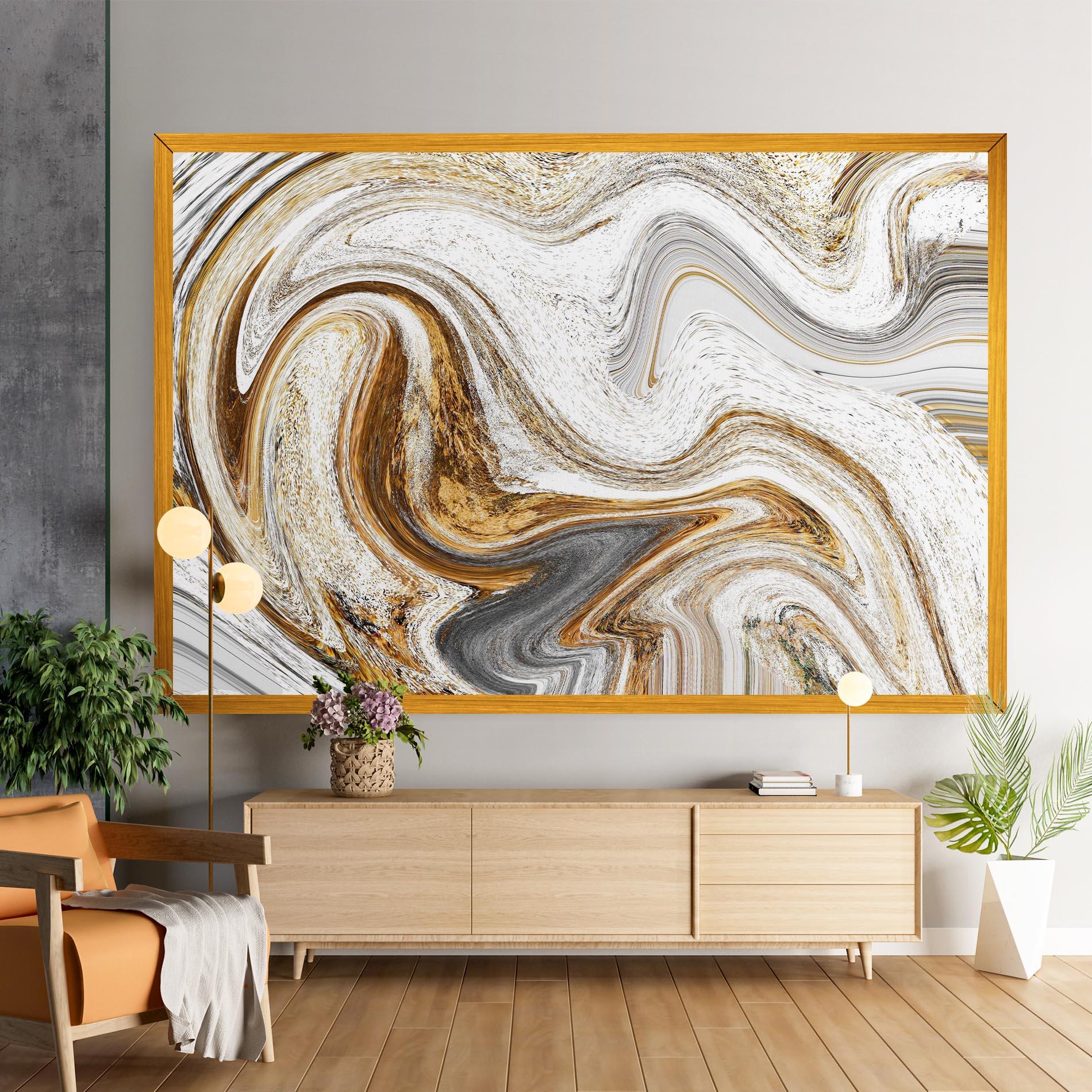Vászonkép Gold White Liquid mockup 9