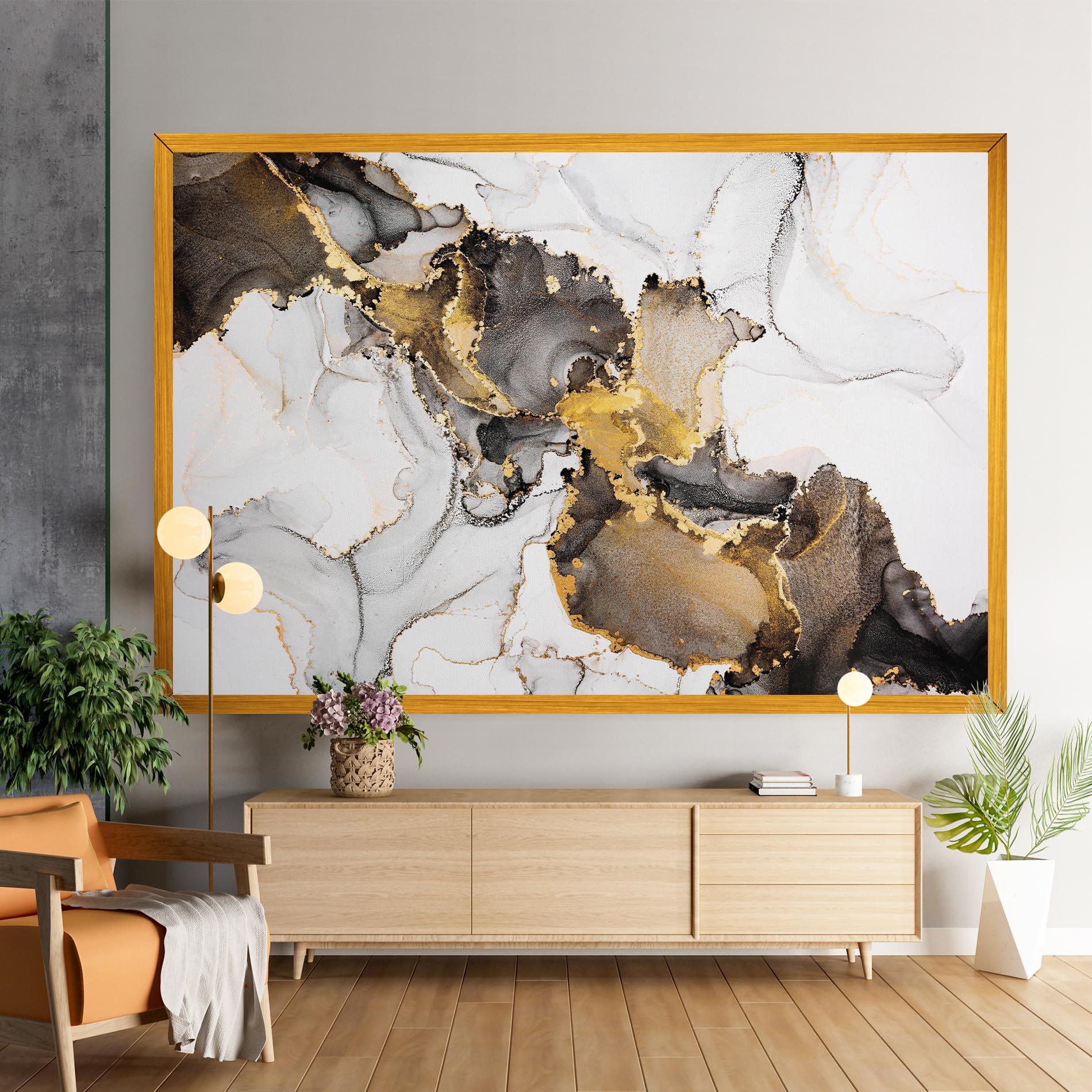 Vászonkép Golden Marble Shades mockup 9