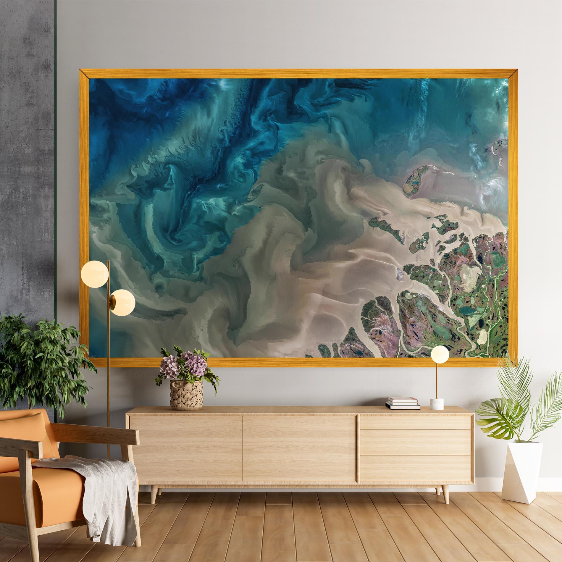 Vászonkép Ocean Blue Marble mockup 9