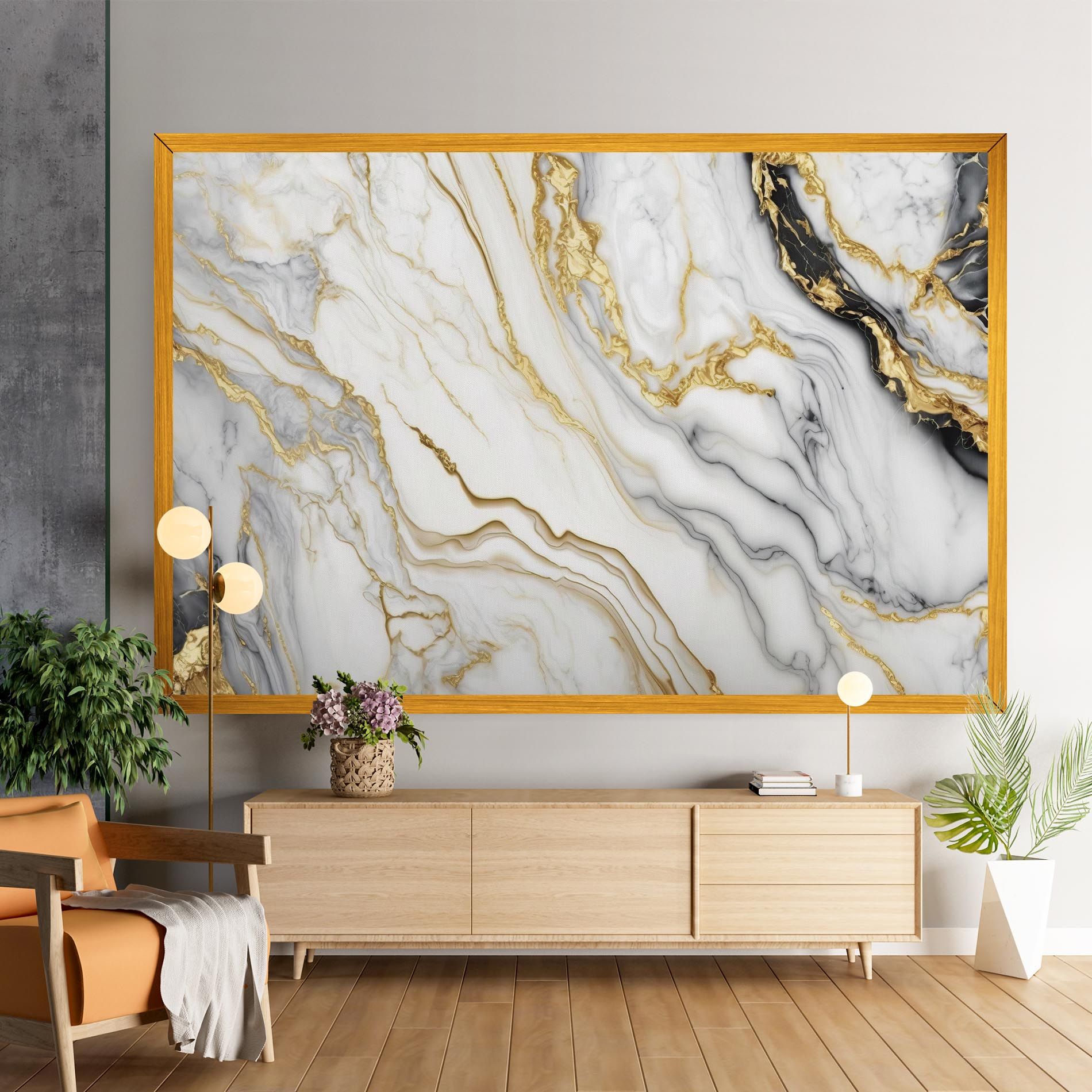 White Golden Marble mockup 9