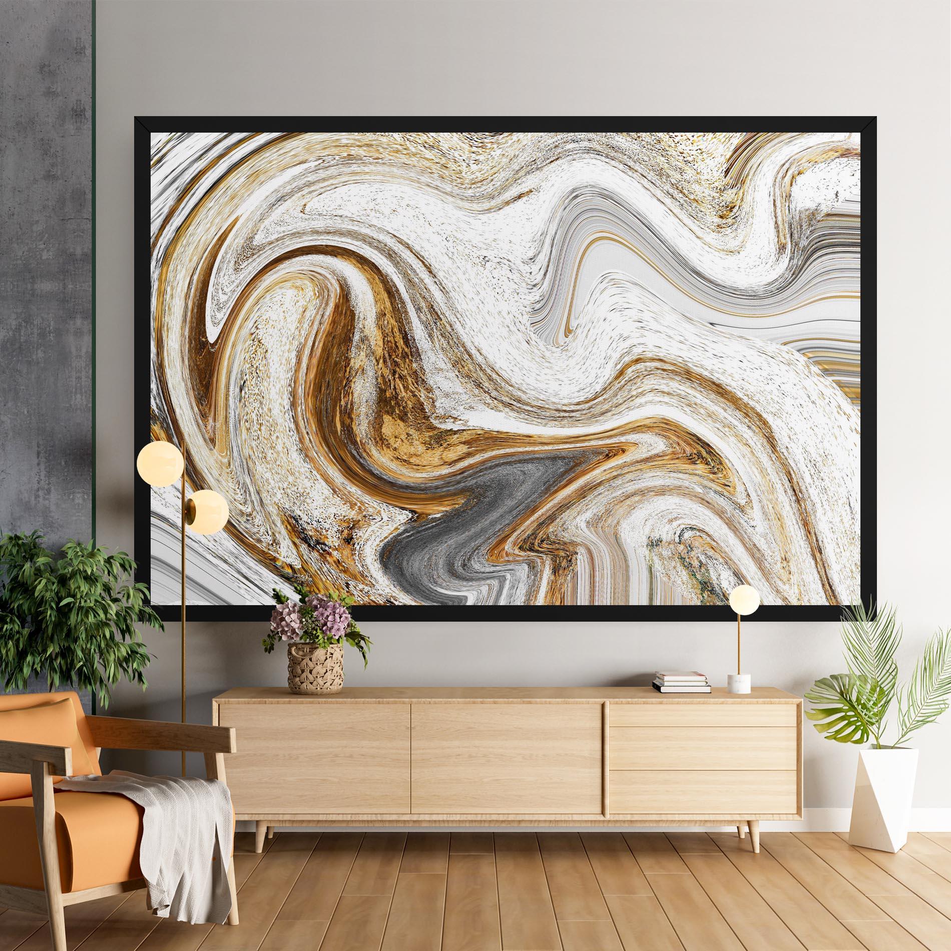 Vászonkép Gold White Liquid mockup 9