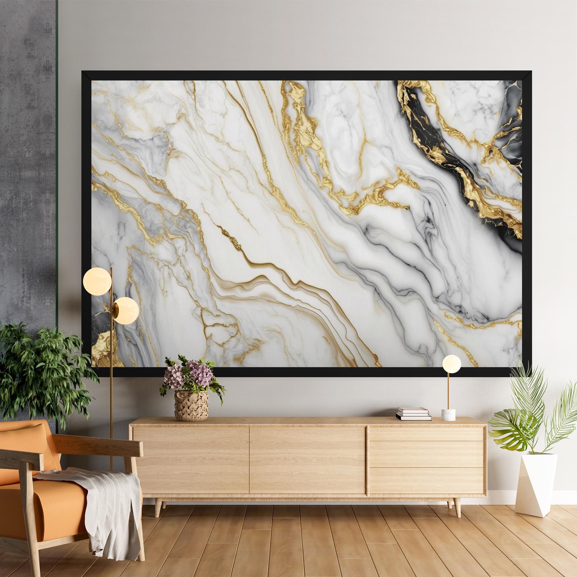 White Golden Marble mockup 9