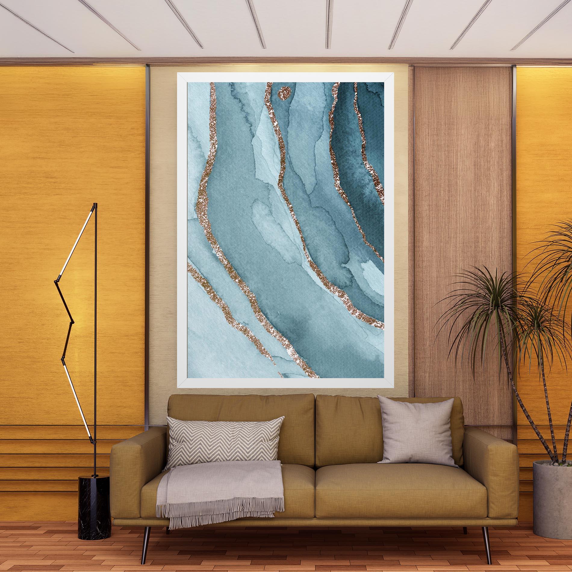 Vászonkép Blue Golden Glitter mockup 9