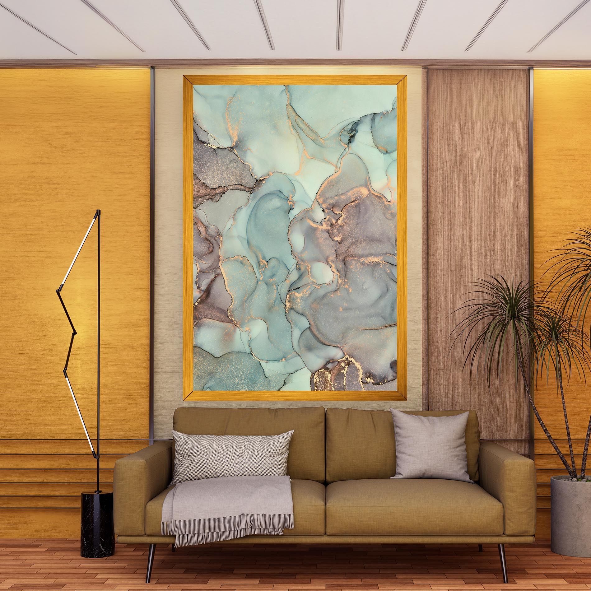 Abstract Turquoise Marble mockup 9