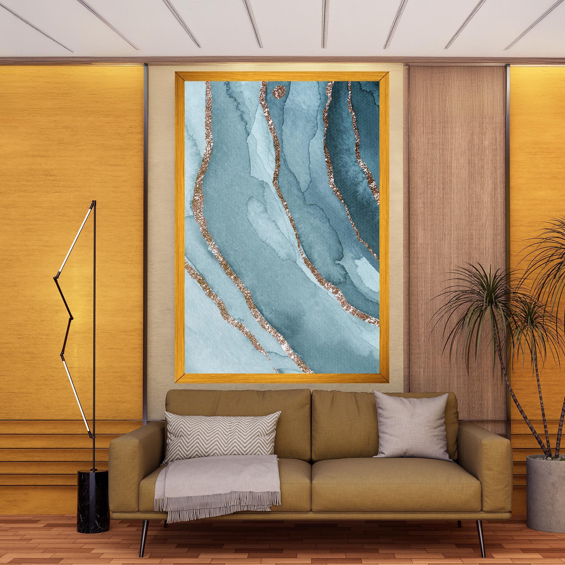 Vászonkép Blue Golden Glitter mockup 9