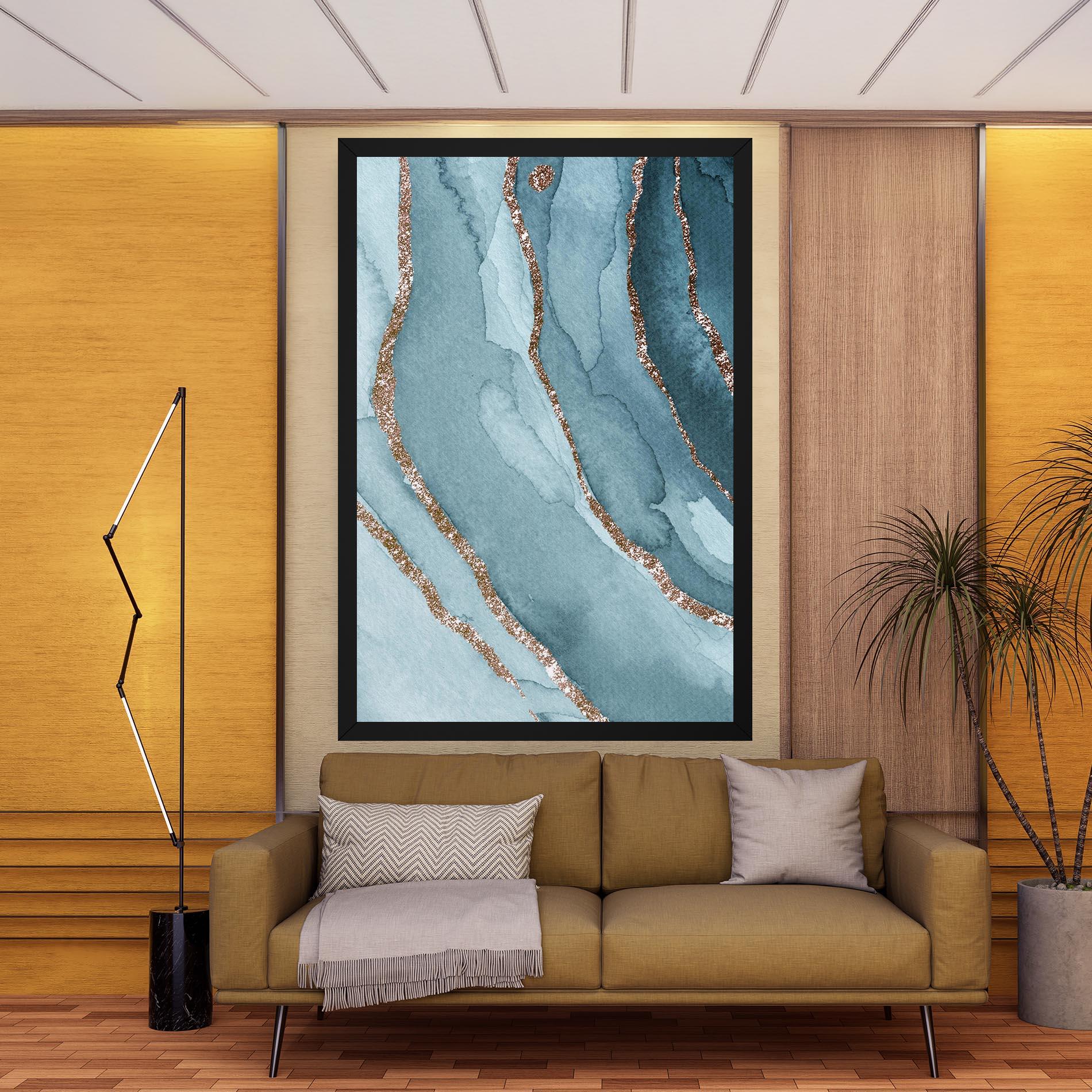 Vászonkép Blue Golden Glitter mockup 9